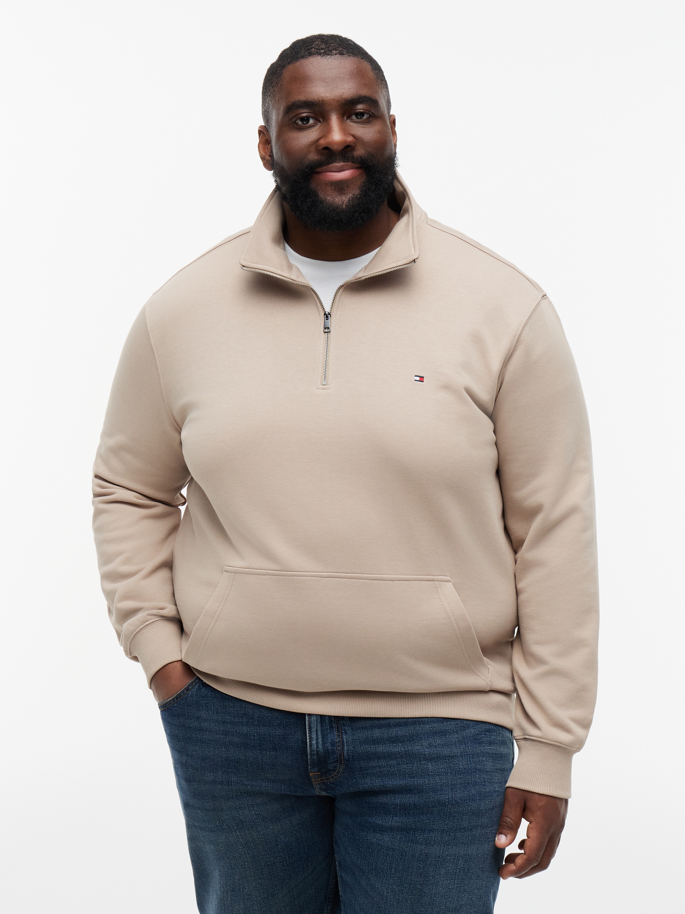 Image of Tommy Hilfiger Big & Tall Sweatshirt "BT-ESSENTIAL TERRY NEW 1/4 ZIP", Grosse Grössen