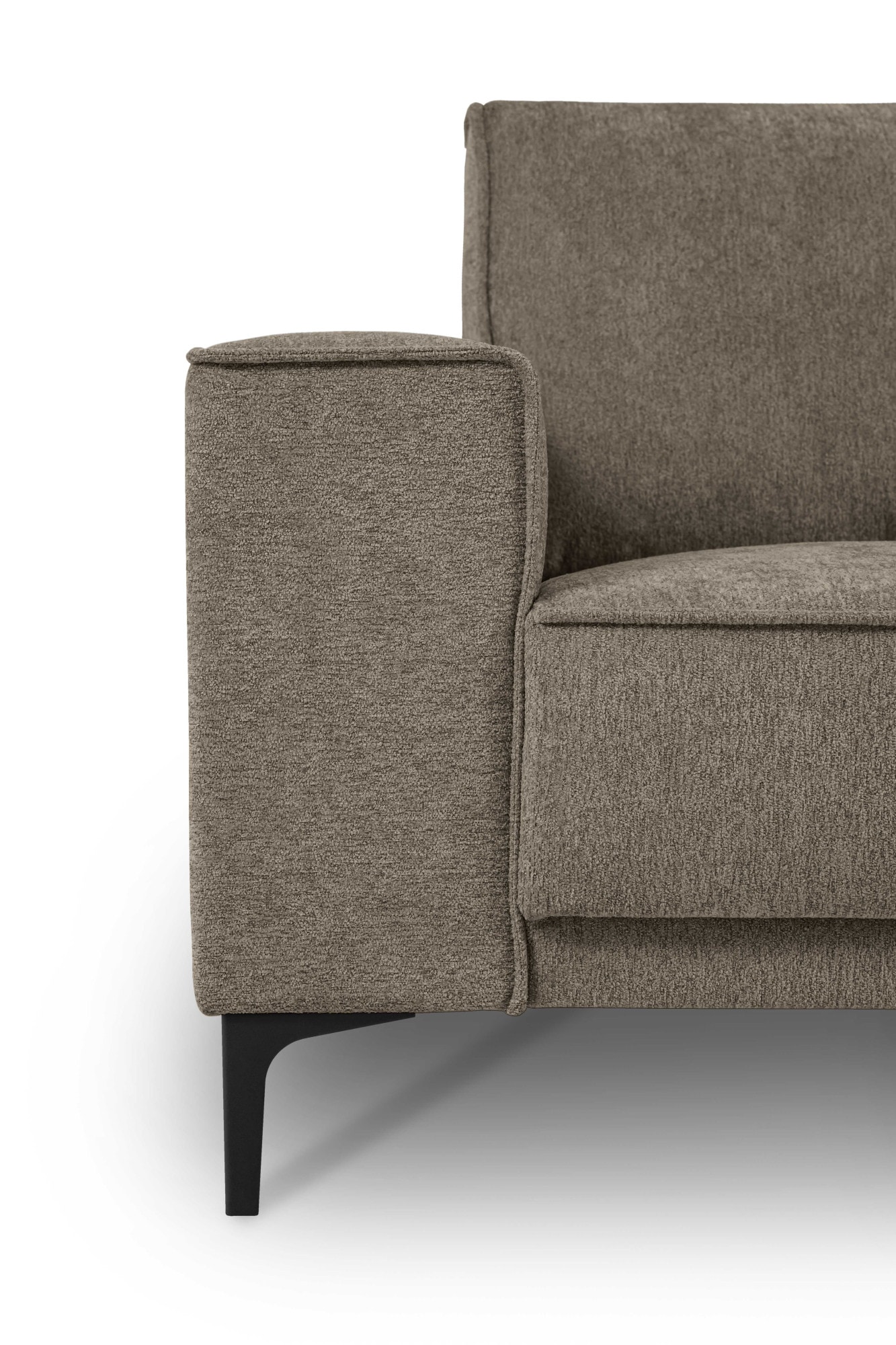 Places of Style Ecksofa »Polsterecke Oland, Struktur, Flachgewebe, Luxus-Microfaser, Boucle«, L-Form, 280 cm, Wellenunterfederung, Skandi-Design, Metallfüsse