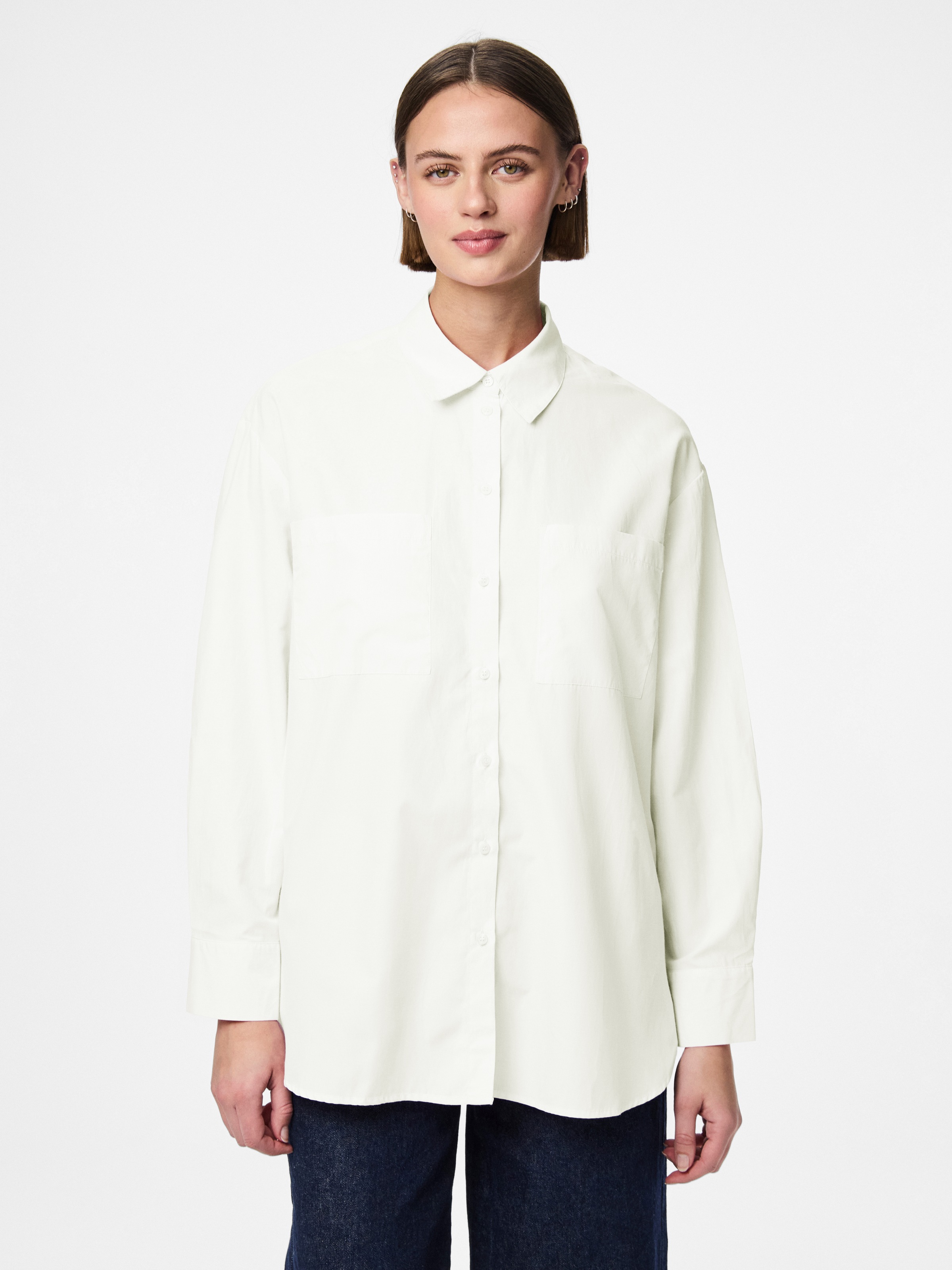 Image of pieces Hemdbluse "PCMELIA LS LOOSE SHIRT WVN NOOS BC" mit abgerundetem Saum