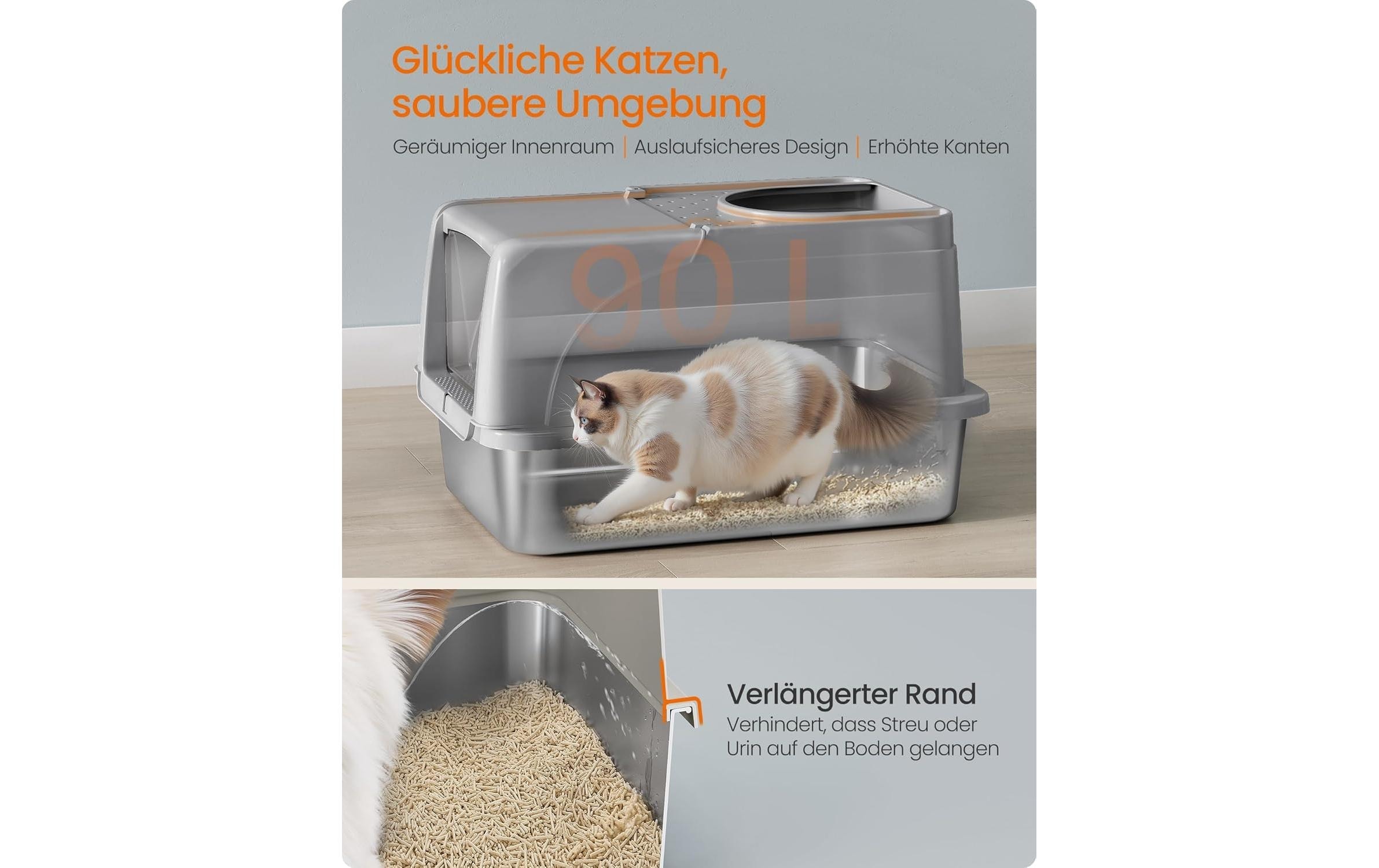 FEANDREA Toilettes pour chats »XL 61 x 41 x 36.5 cm«