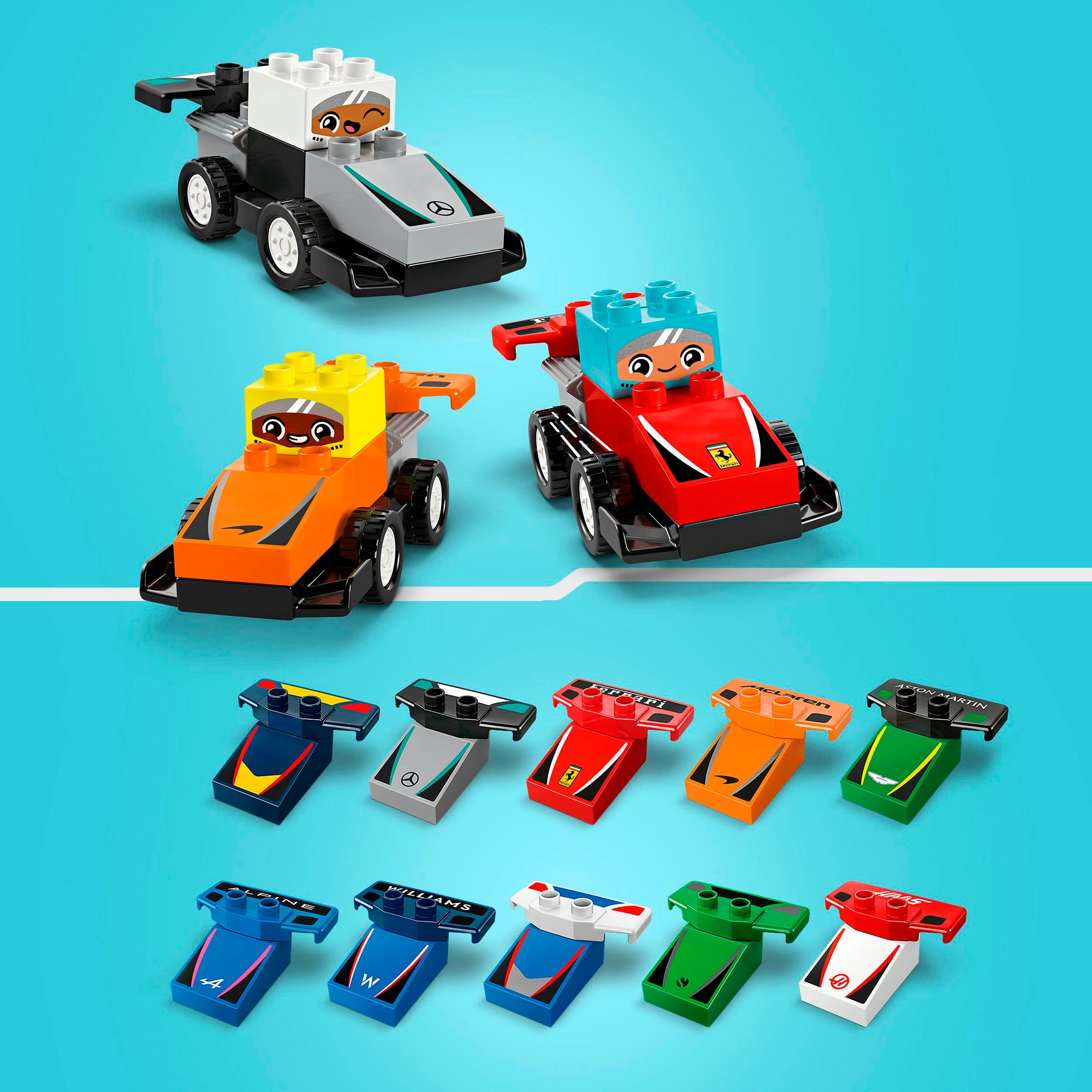 LEGO® Konstruktionsspielsteine »F1® Team Rennautos mit Rennfahrern (10445), LEGO DUPLO Town« Made in Europe