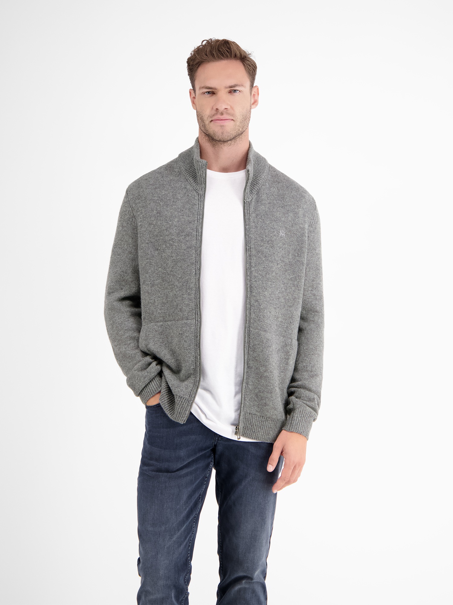 LERROS Veste en tricot »LERROS Schurwoll-Strickjacke mit Kaschmiranteil«