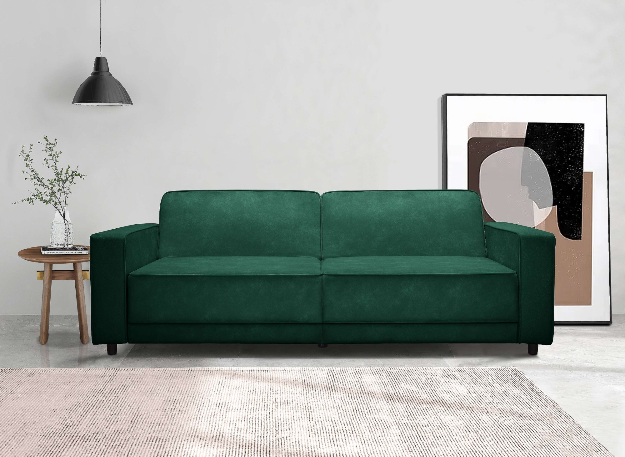 Dorel Home 3-places »ALLIE Schlafsofa 225 cm« fonction lit (108/190cm), velours côtelé tendance ou velours facile d'entretien