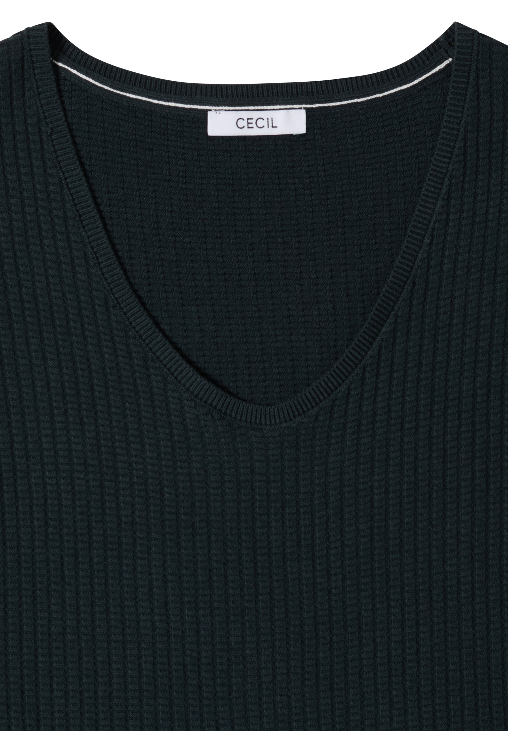 Cecil Kurzarmpullover mit gerundetem V-Ausschnitt