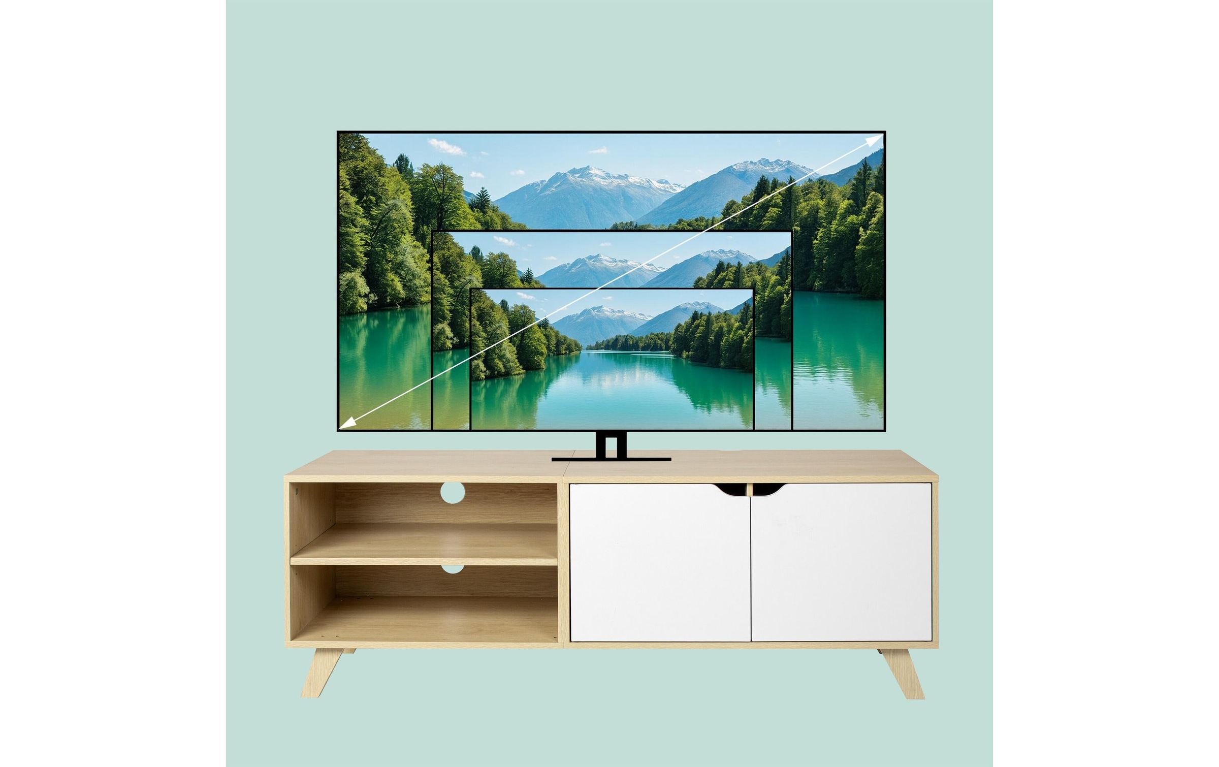 relaxdays TV-Board »Vintage Style 140 cm, 60 Zoll«