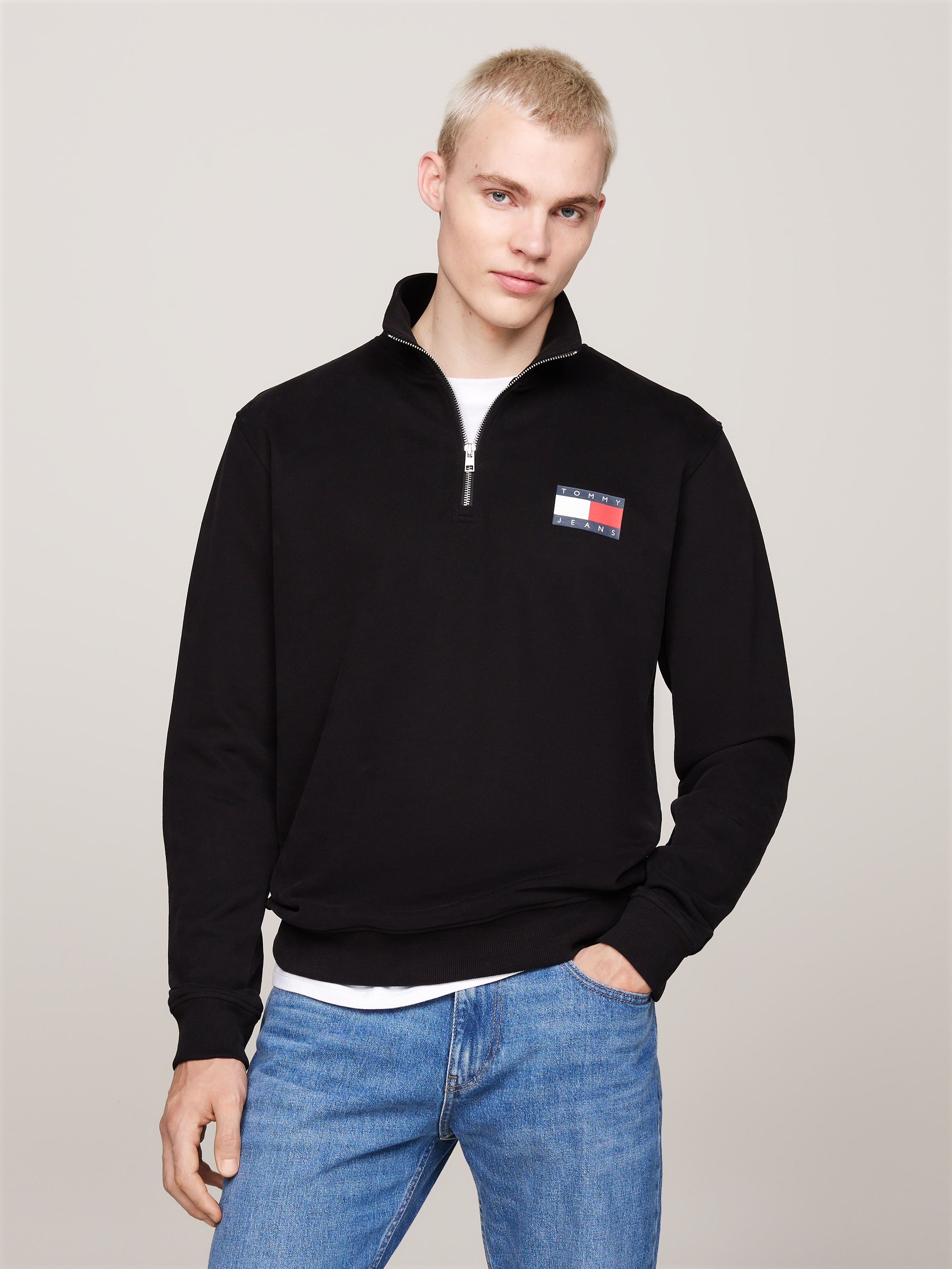 Sweatshirt »TJM REG ENTRY HALF ZIP«, mit bedruckten Mareknlogo