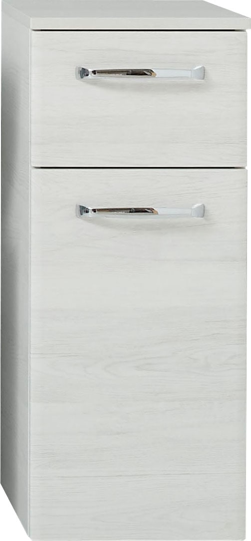 Saphir Armoire basse »Quickset Badschrank 30 cm breit, 1 Tür, 1 Schublade, 1 Einlegeboden« Meuble sous lavabo salle de bain avec amortisseur de porte, 1 porte, poignées chromées brillantes