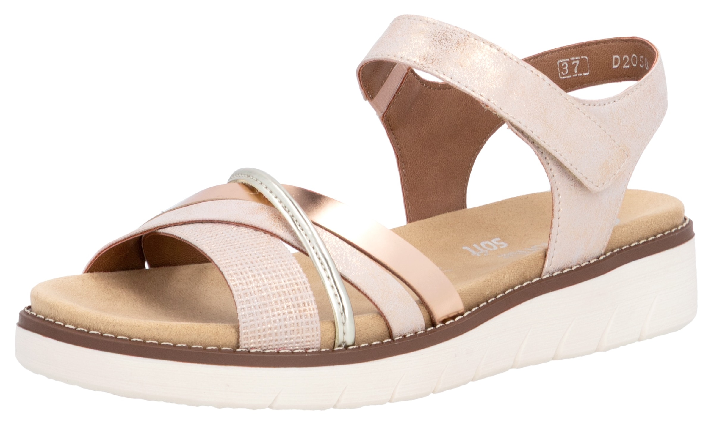 Remonte Sandale à lanières  , Keilabsatz, Sommerschuh, Sandalette mit herausnehmbarer Softeinlage