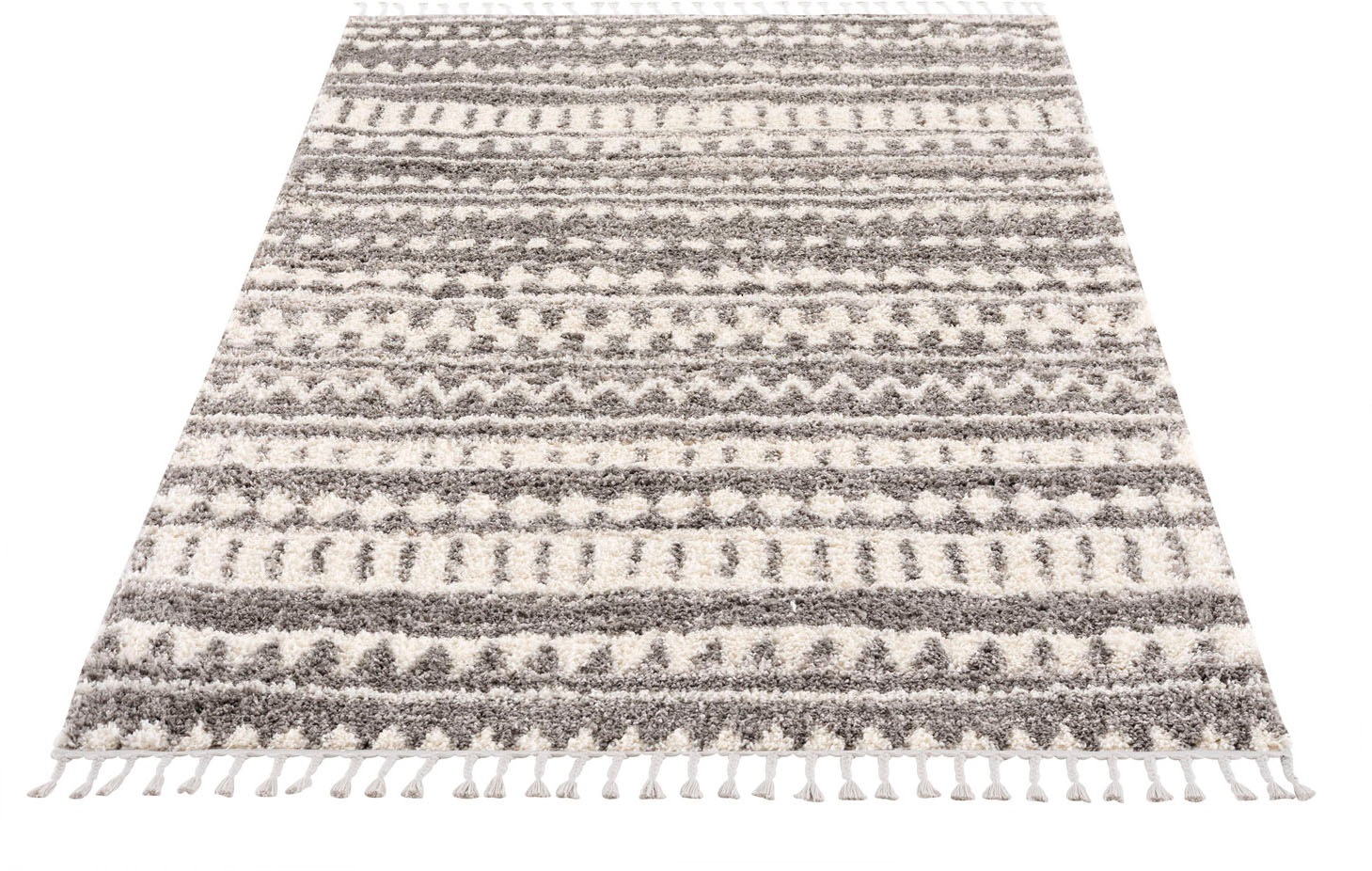 Image of Carpet City Hochflor-Teppich »Pulpy 542«, rechteckig, 30 mm Höhe, besonders weich, mit Fransen, Ethno Look, ideal für Wohnzimmer & Schlafzimmer bei Ackermann Versand Schweiz