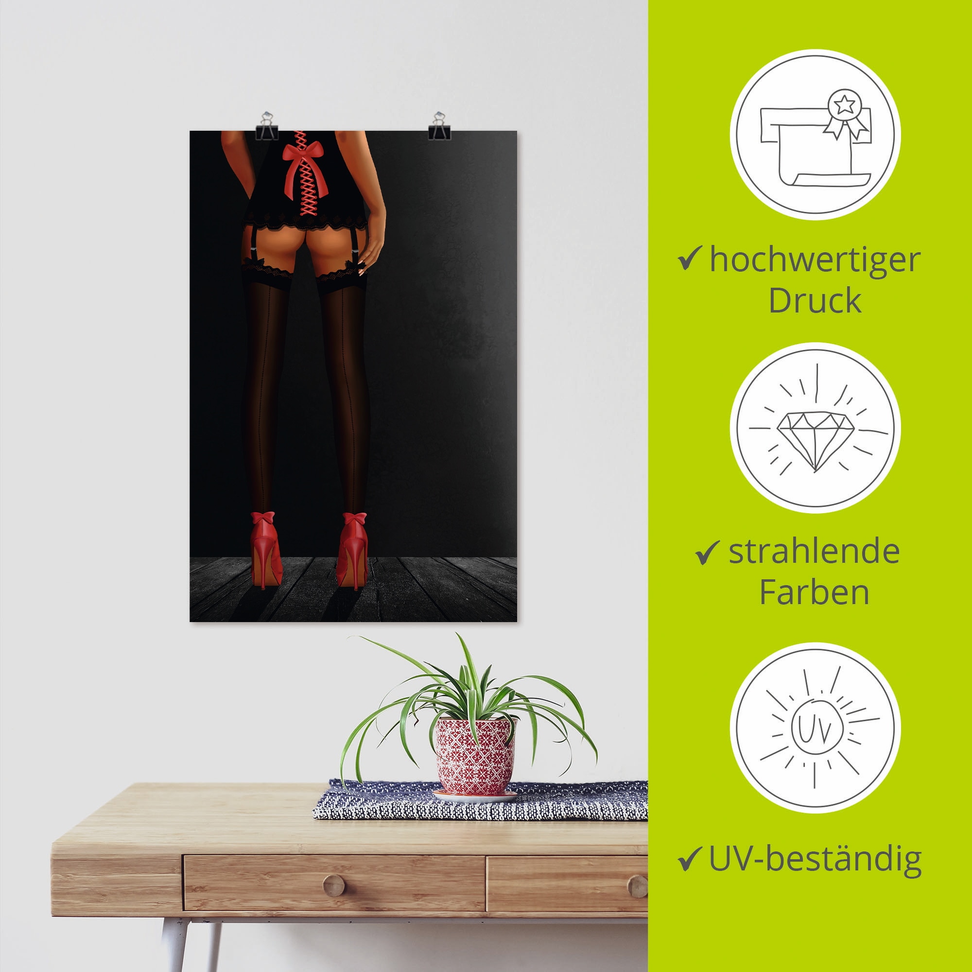 Artland Wandbild »Sexy Beine in High Heels«, Frau, (1 St.), als Alubild, Outdoorbild, Leinwandbild, Poster in verschied. Grössen