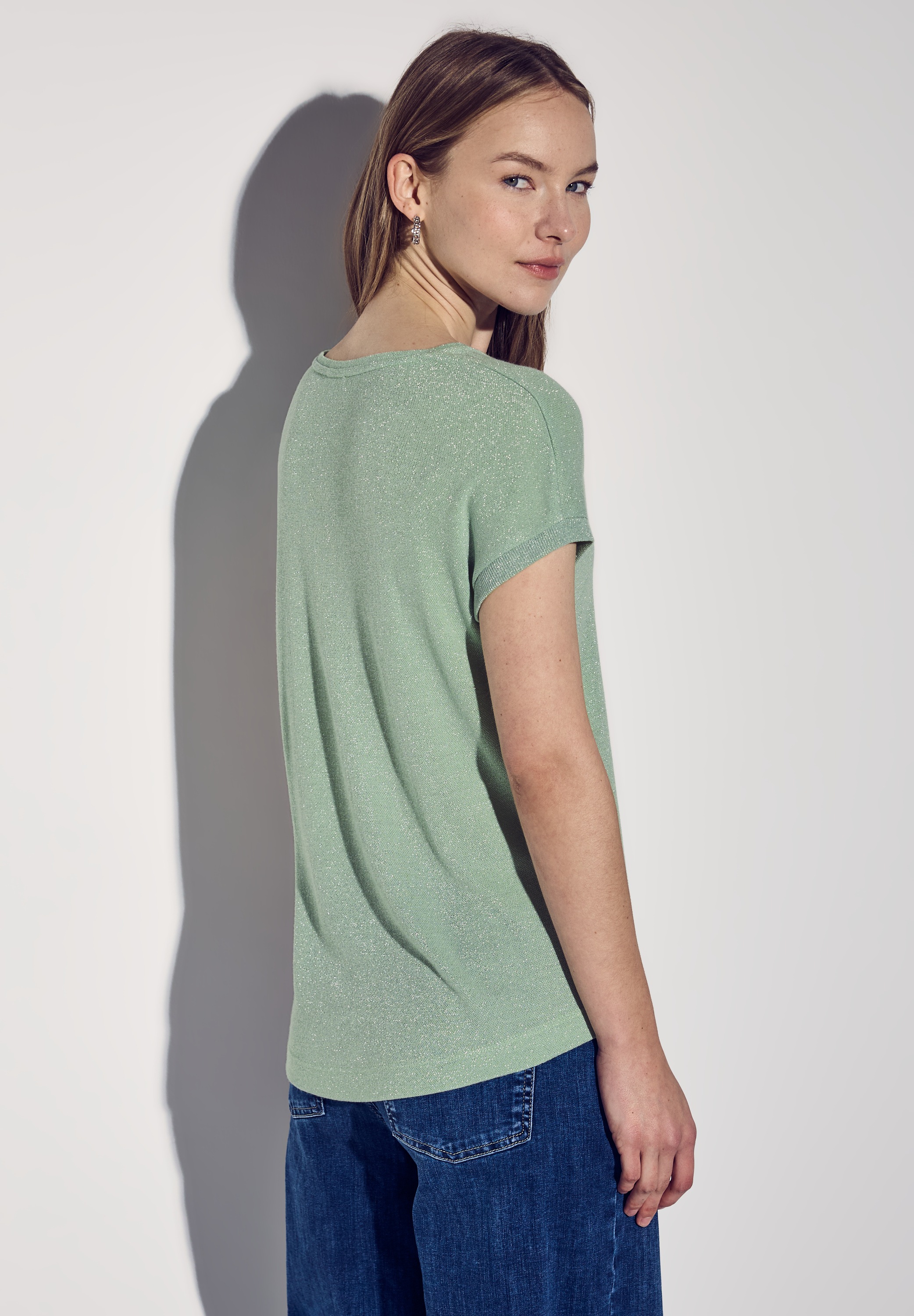 STREET ONE T-Shirt, im Glitzer-Look