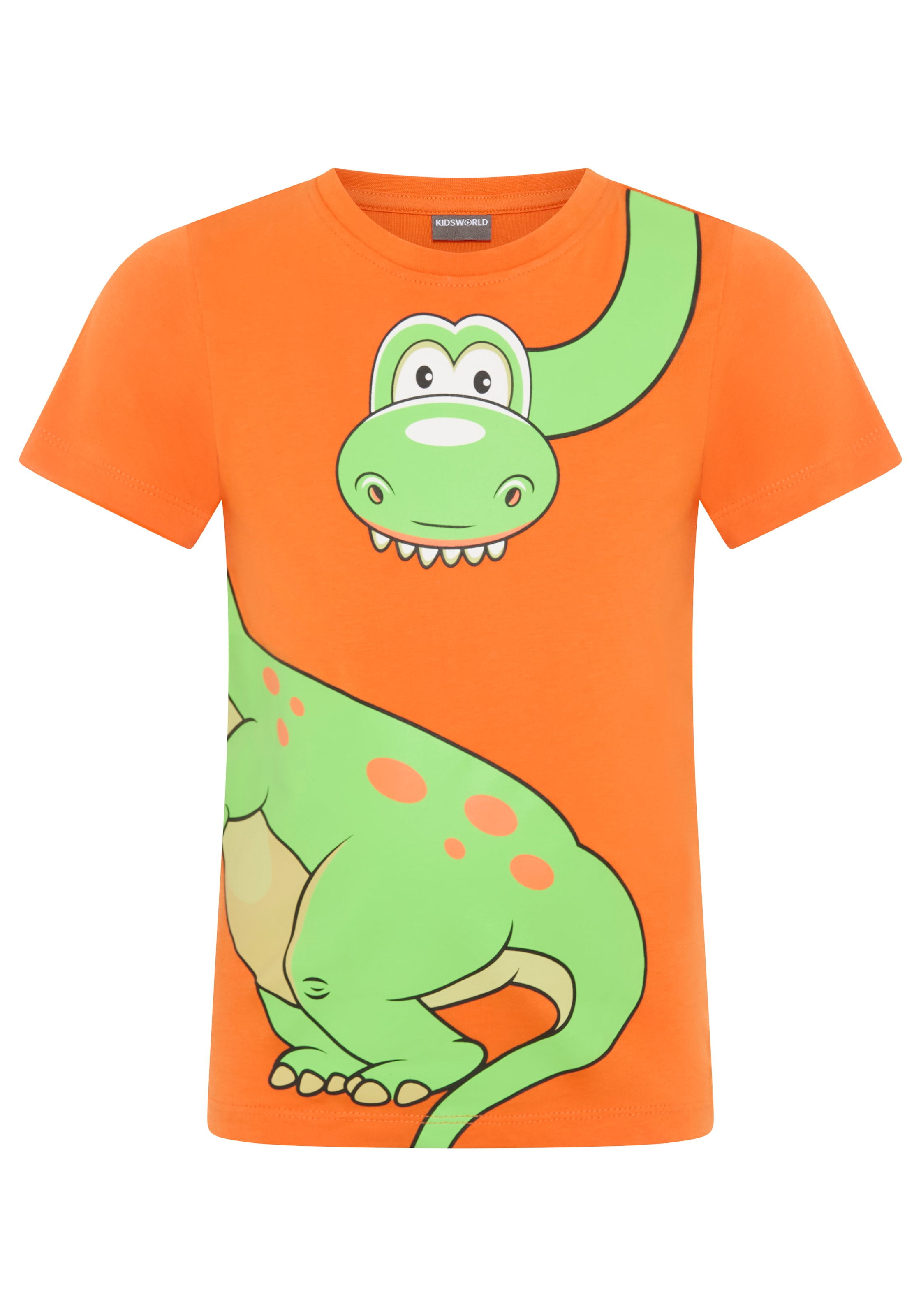 KIDSWORLD T-shirt »Mit grossem Druck: GREEN DINO« Kurzarm,  Basic-Passform,  bedruckt,  Rundhalsausschnitt