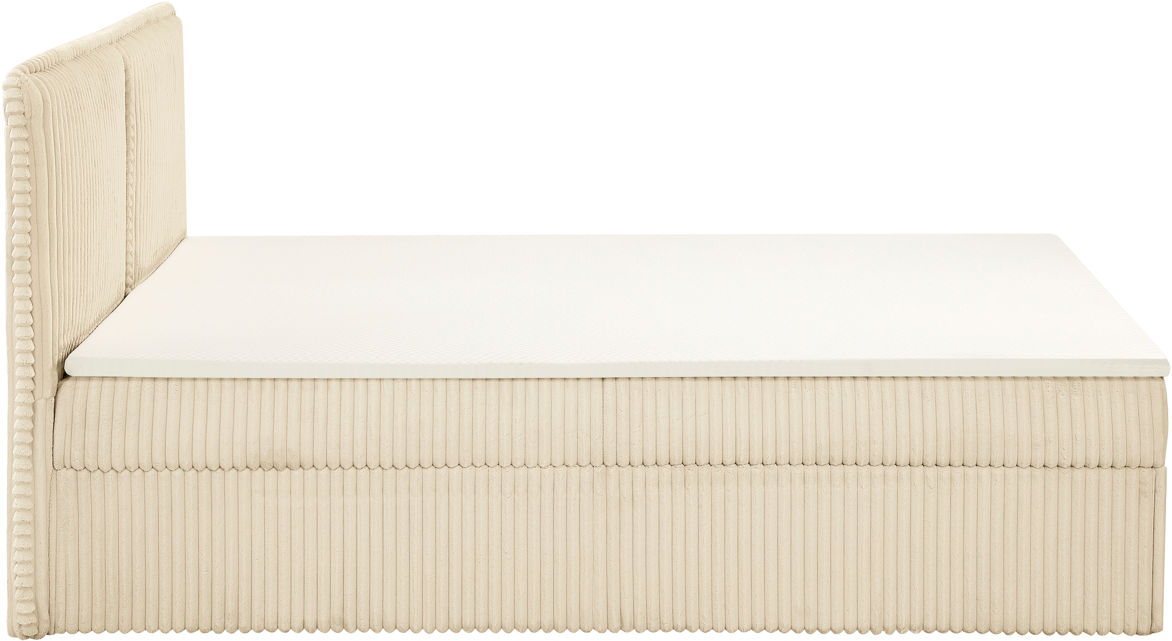 GOODproduct Polsterbett »TIFFANY, Boxbett mit Bettkasten, inkl. Taschenfederkernmatratze (H3)« mit Kaltschaumtopper, Breitcord-Bezug, 140x200 & 180x200 cm