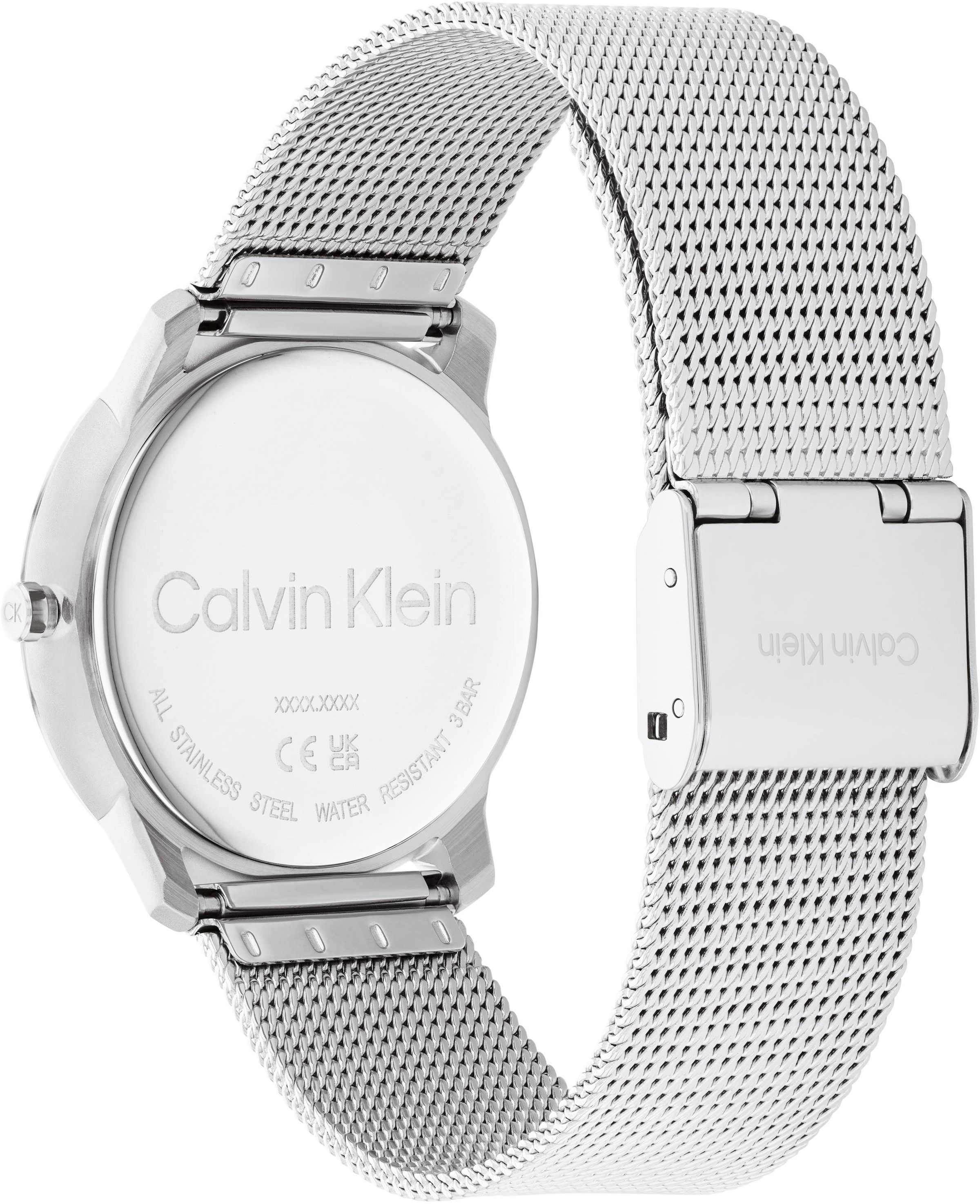 Calvin Klein Quarzuhr »Iconic Mesh 35 mm, 25200033«, Armbanduhr, Damenuhr, Mineralglas