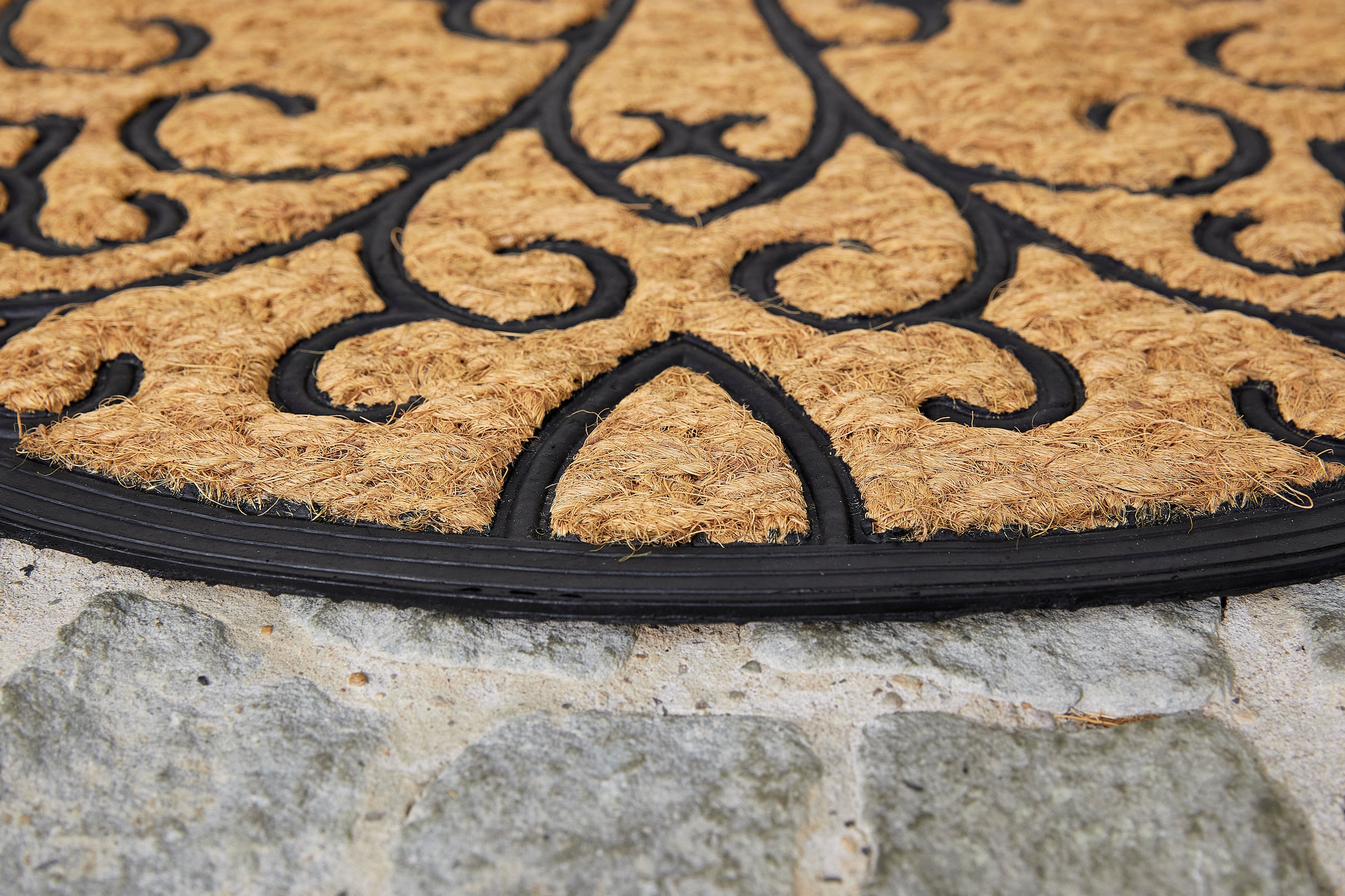 ASTRA Tapis de sol »Coco Deluxe Light« Semicirculaire 8 mm Höhe paillasson, noix de coco, antidérapant, résistant à la saleté, intérieur et extérieur