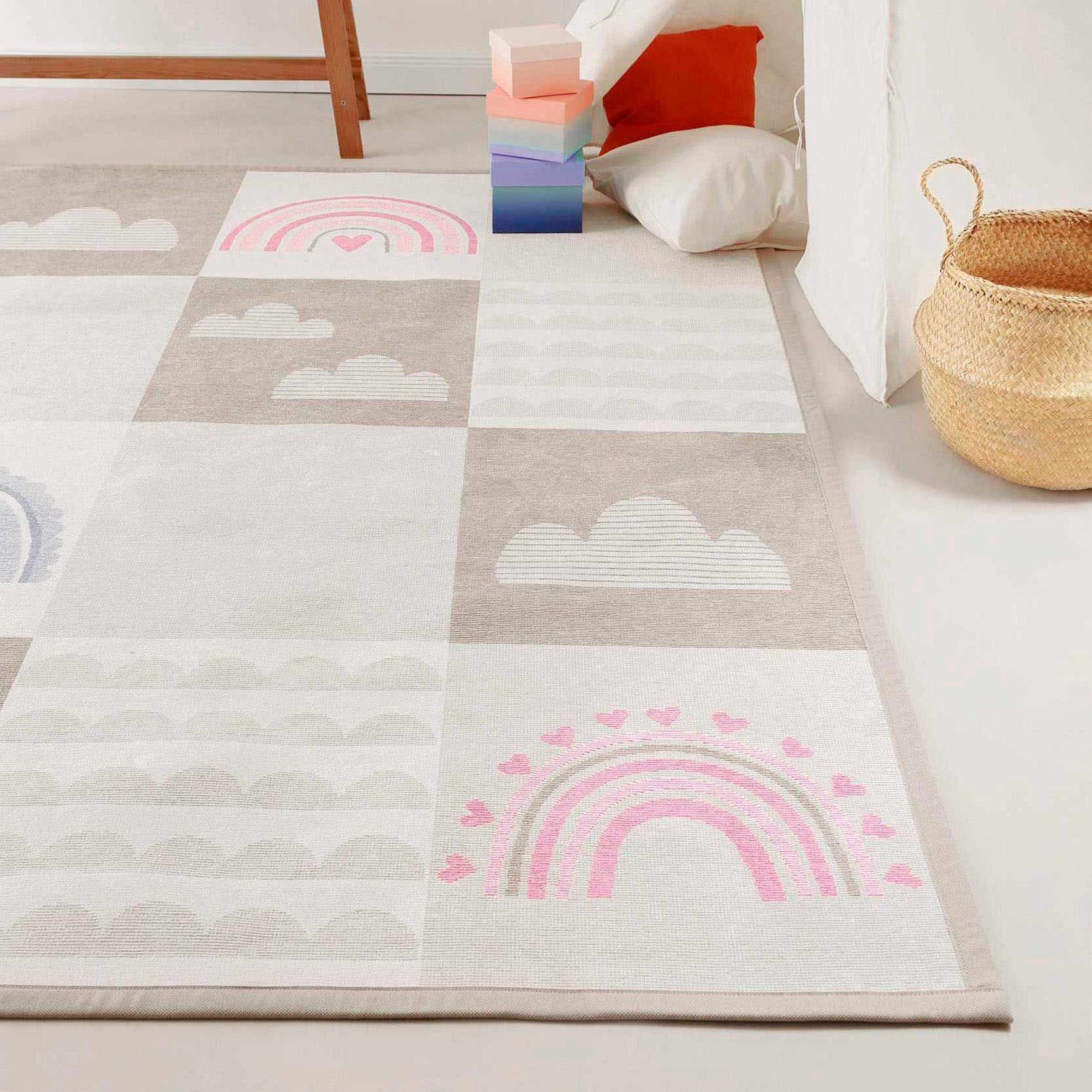 Image of Esprit Kinderteppich "Lovely Rainbow ESP-002" rechteckig 10 mm Höhe Wendeteppich, farbig eingefasst