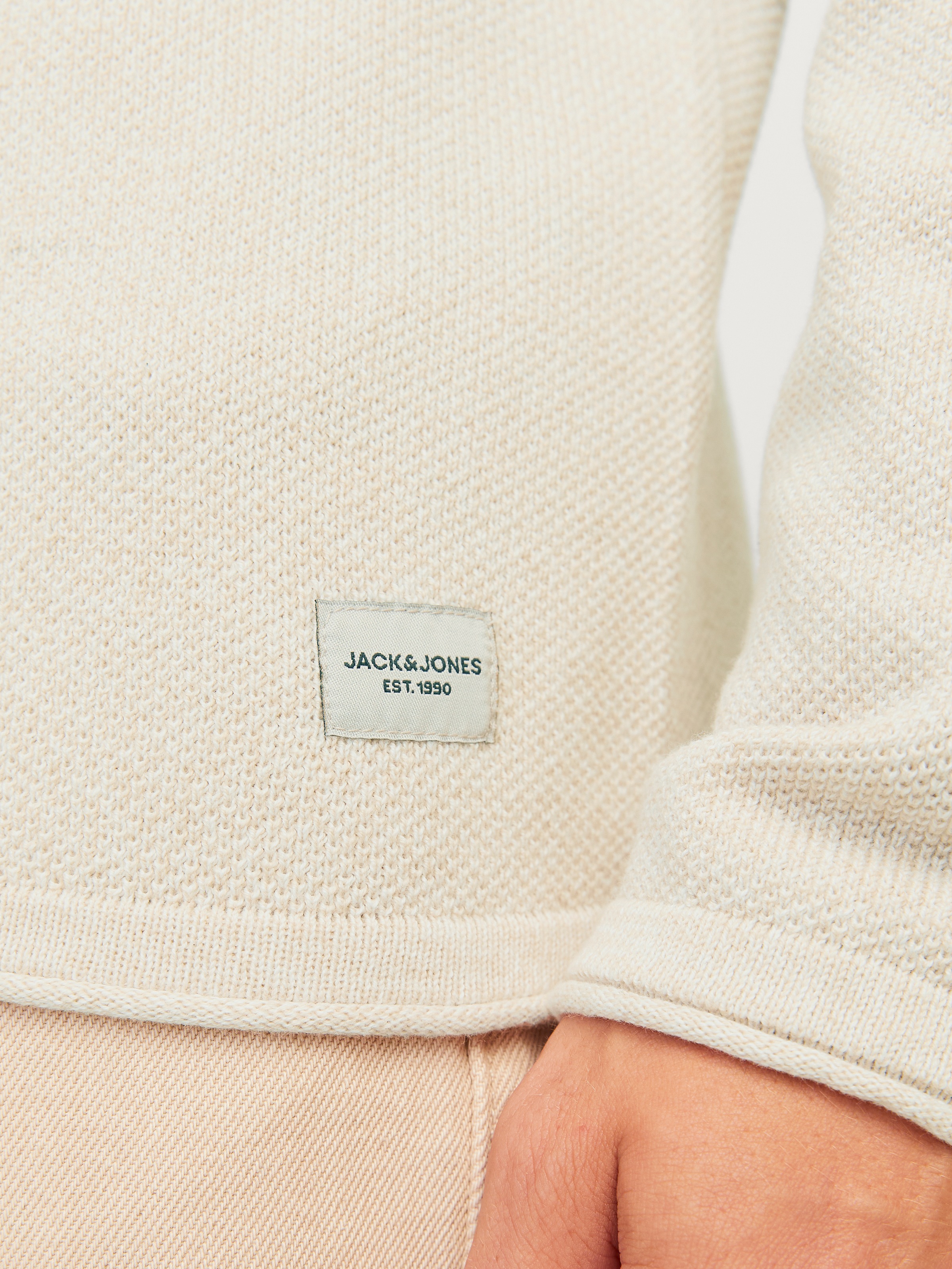 Jack & Jones Rundhalspullover »JJEHILL KNIT CREW NECK NOOS«, aus Strukturstrick