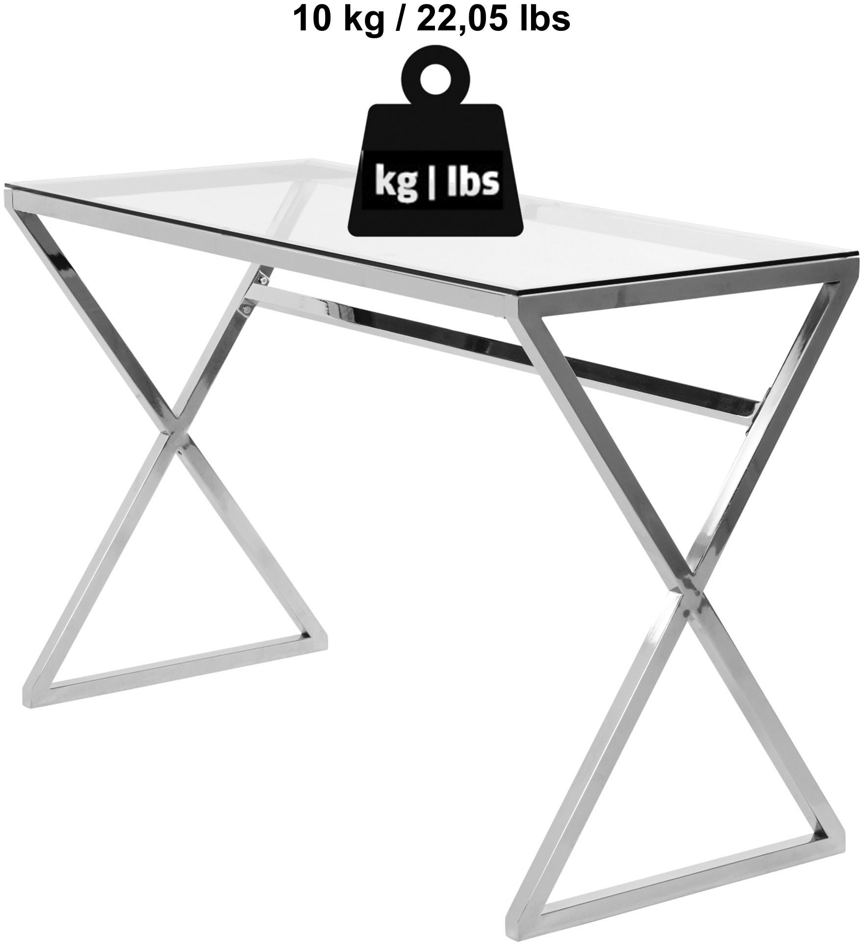Jahnke Schreibtisch »XTRA« 1 Stk. tlg. Schreib-, Schmink-, Konsolentisch, Oberplatte aus ESG-Sicherheitsglas