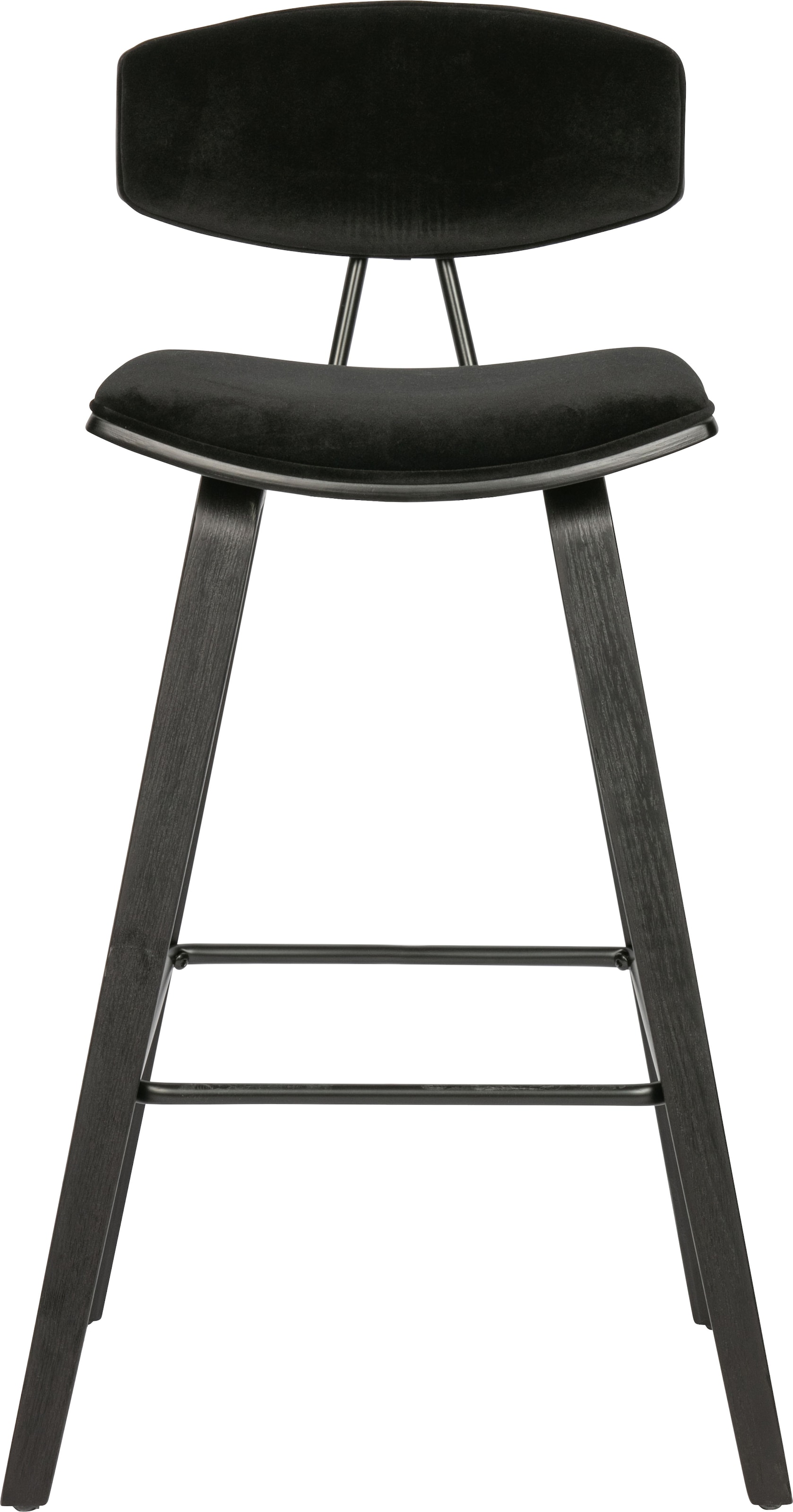 Image of WOOOD Barhocker "Senn" 2 Stk. tlg. Sitzfläche aus Samt, H 94 cm x B 41 cm