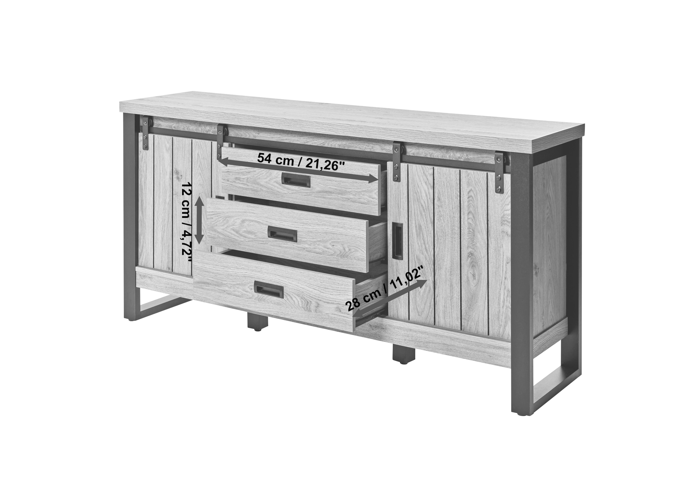Jahnke Sideboard »SLIDE SBS 150« 1 Stk. tlg. Sideboard mit 2 Schiebetüren, Metallgestell, Breite ca. 150cm