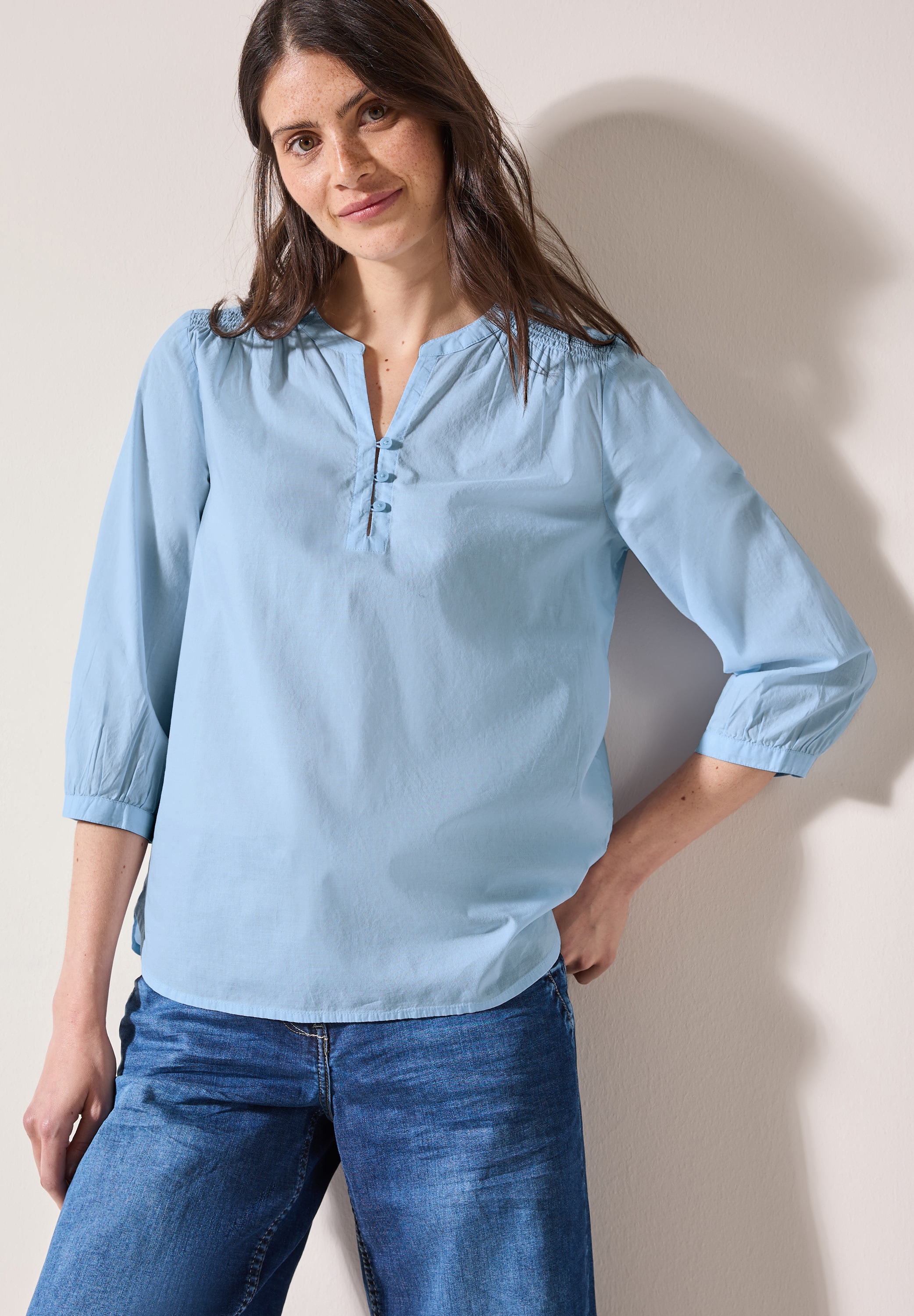 Cecil Klassische Bluse, mit Smock-Detail