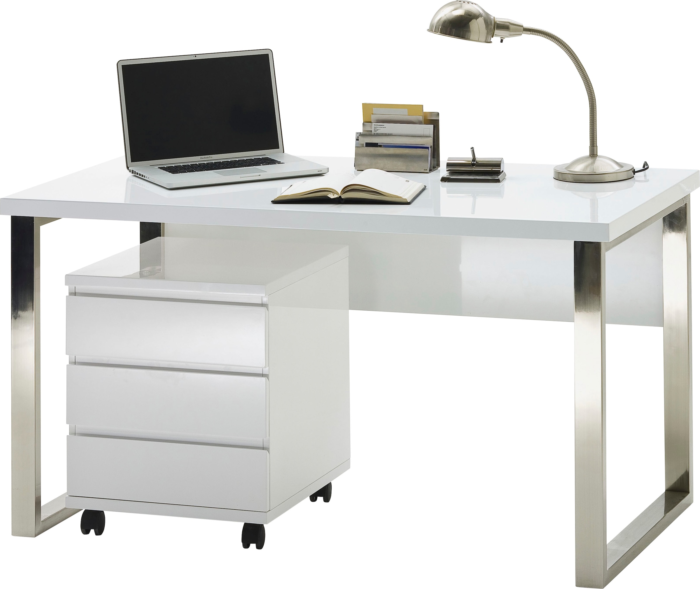 MCA furniture Schreibtisch »Sydney«, weiss Hochglanz, Breite 140 cm günstig  kaufen | Schreibtische