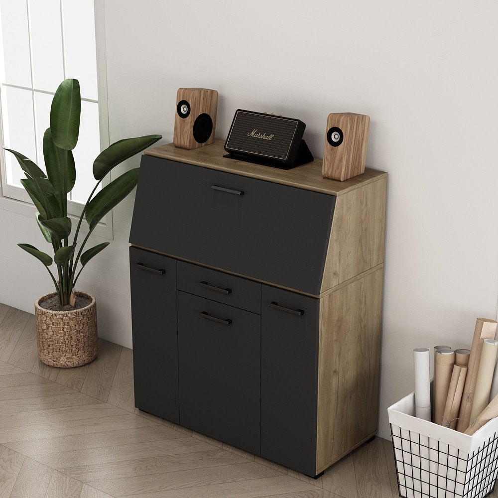 GOODproduct Secrétaire »Moid, Home-Office-Schreibtisch,« viele Stauraummöglichkeiten, kompaktes & modernes Design, B. 88,5 cm