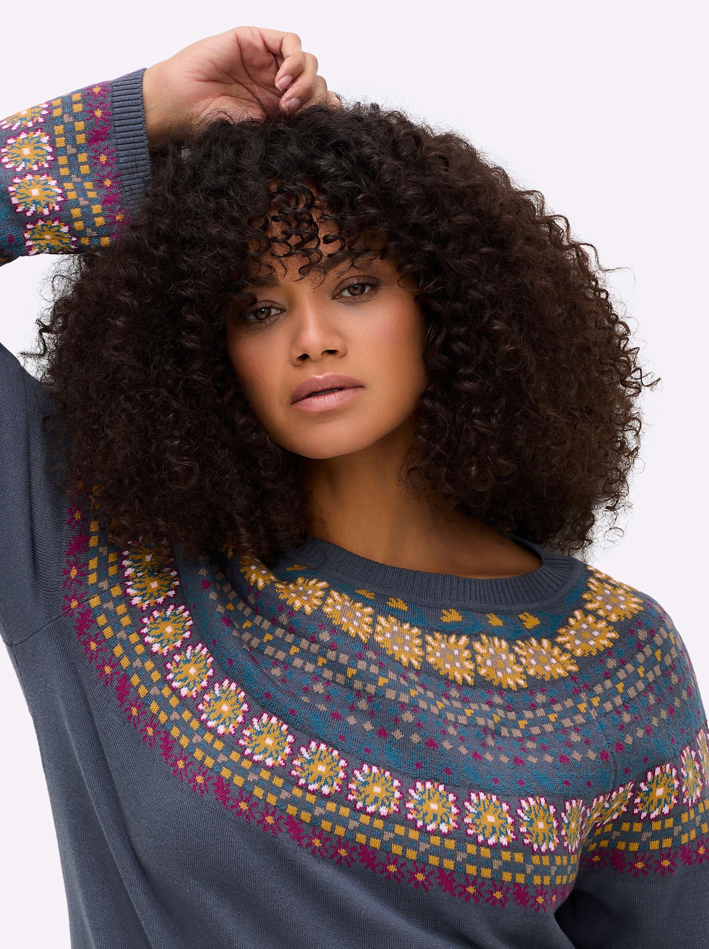 Sheego Jacquardpullover »Pullover«