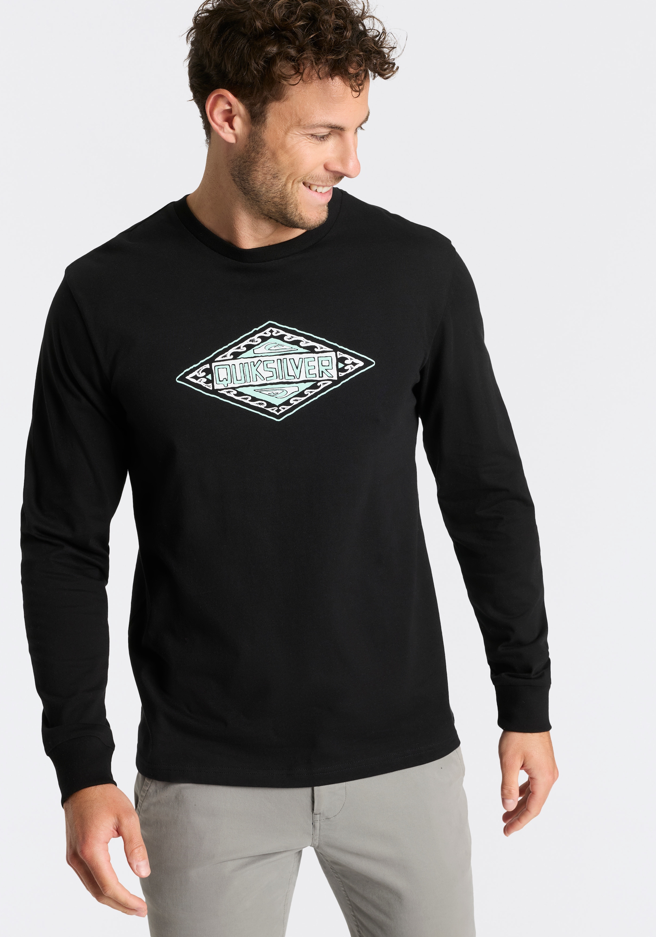 Quiksilver T-shirt à manches longues »DESERT WAVE BEYOND WAVE LS PAK« 2 lot de 2, design manches longues, col rond, en jersey coton