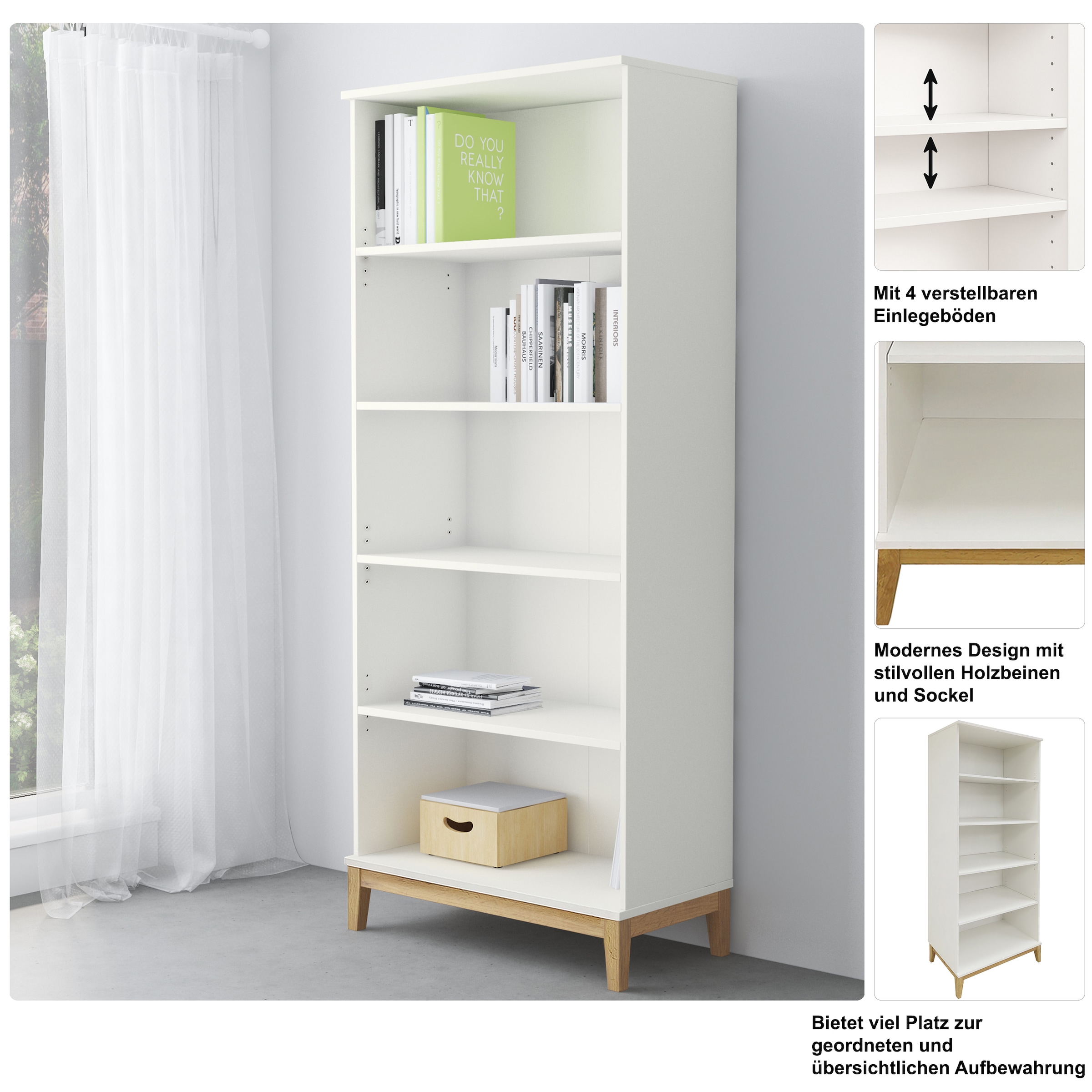 GOODproduct Étagère à livres »Maryd« avec structure imitation bois