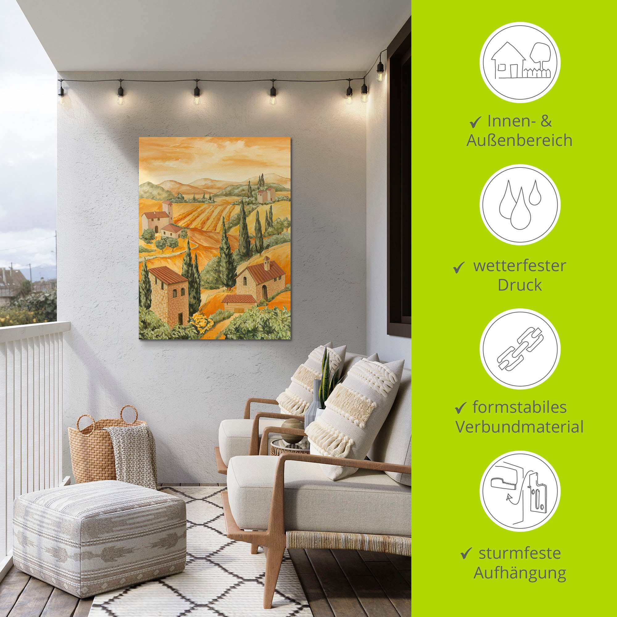 Artland Wandbild »Italien Toscana«, Europa, (1 St.), als Alubild, Outdoorbild, Leinwandbild, Poster in verschied. Grössen