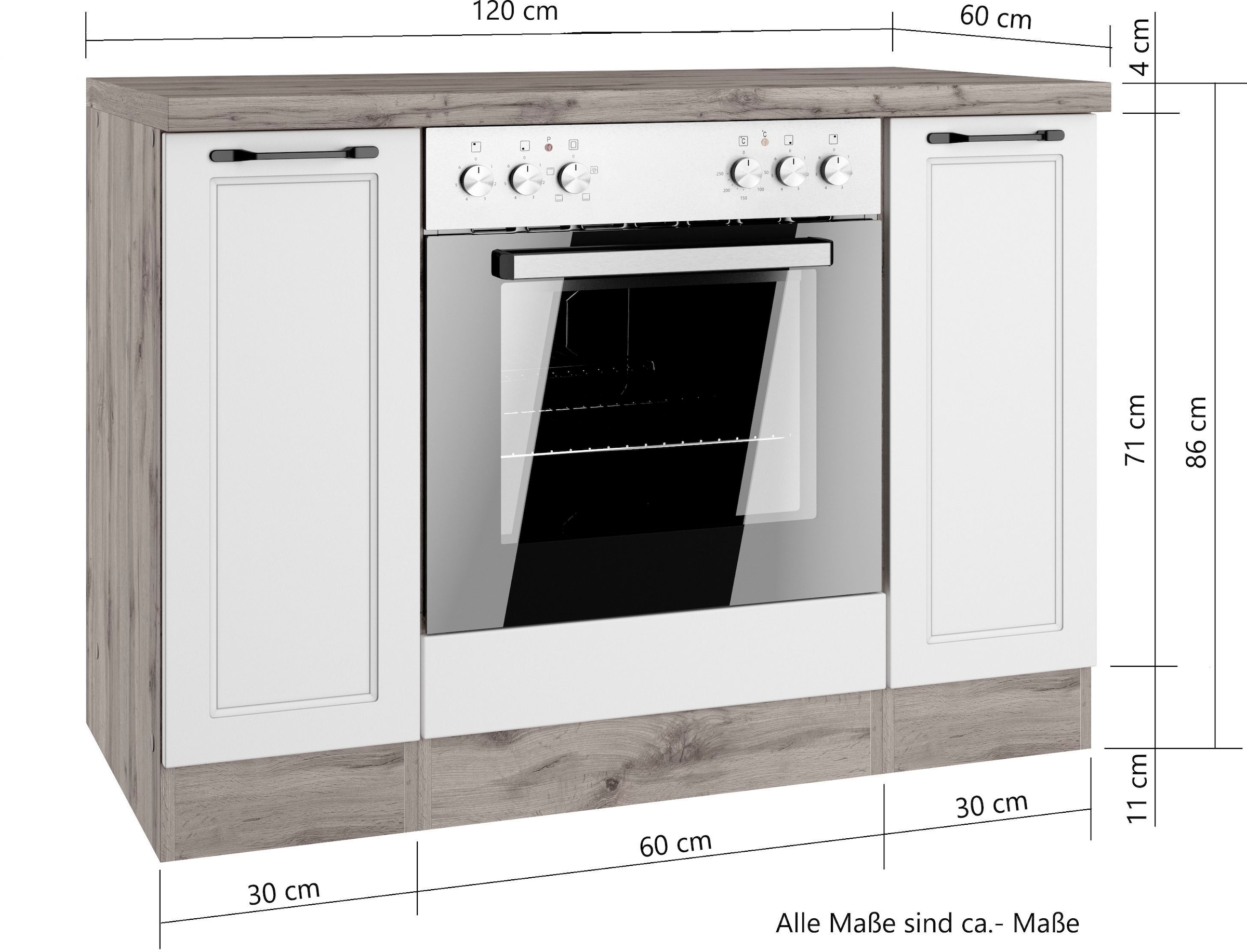 KOCHSTATION Herdumbauschrank »KS-Lana« Breite 120 cm