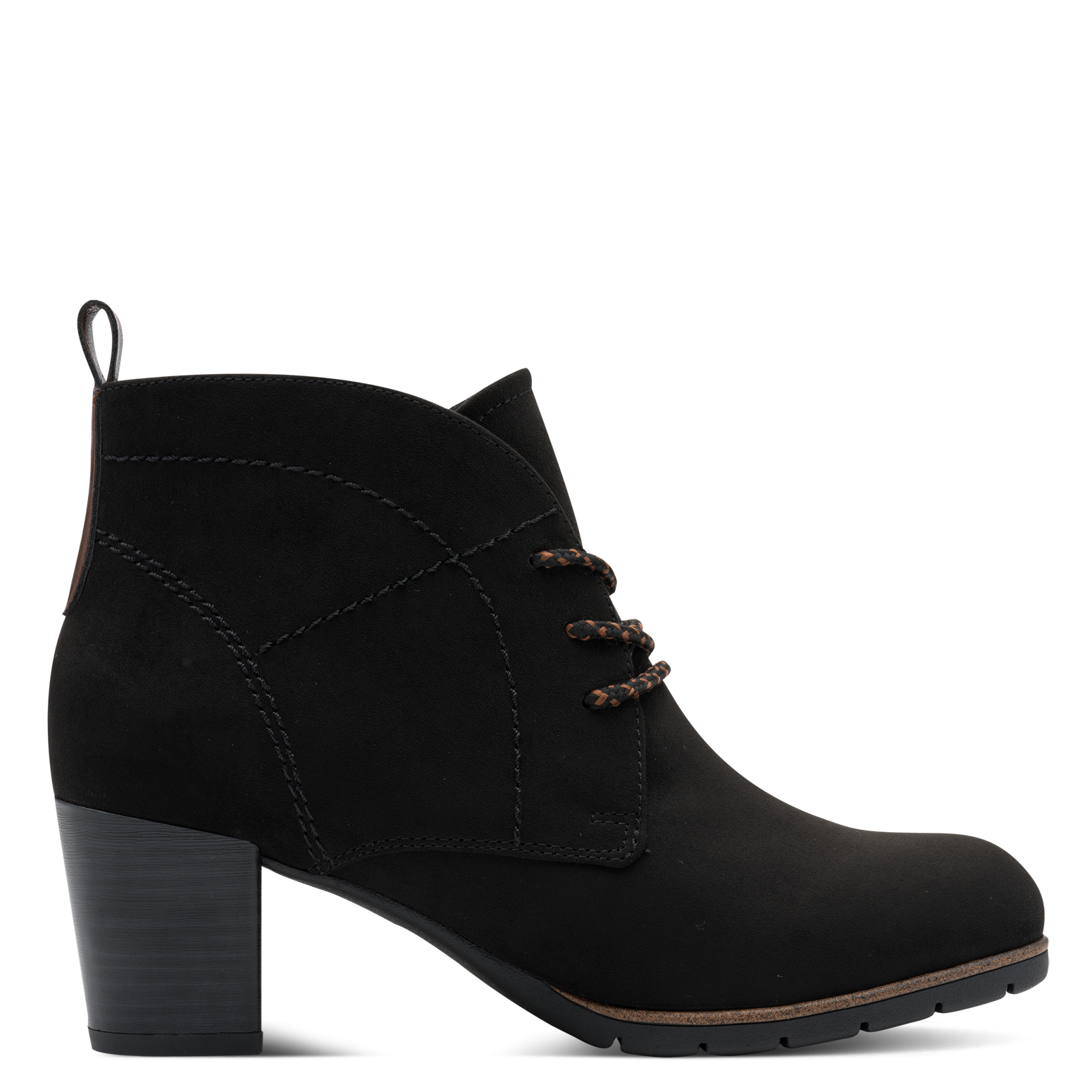 MARCO TOZZI Bottes à lacets  talon bloc, bottines, bottes à lacets avec coutures décoratives