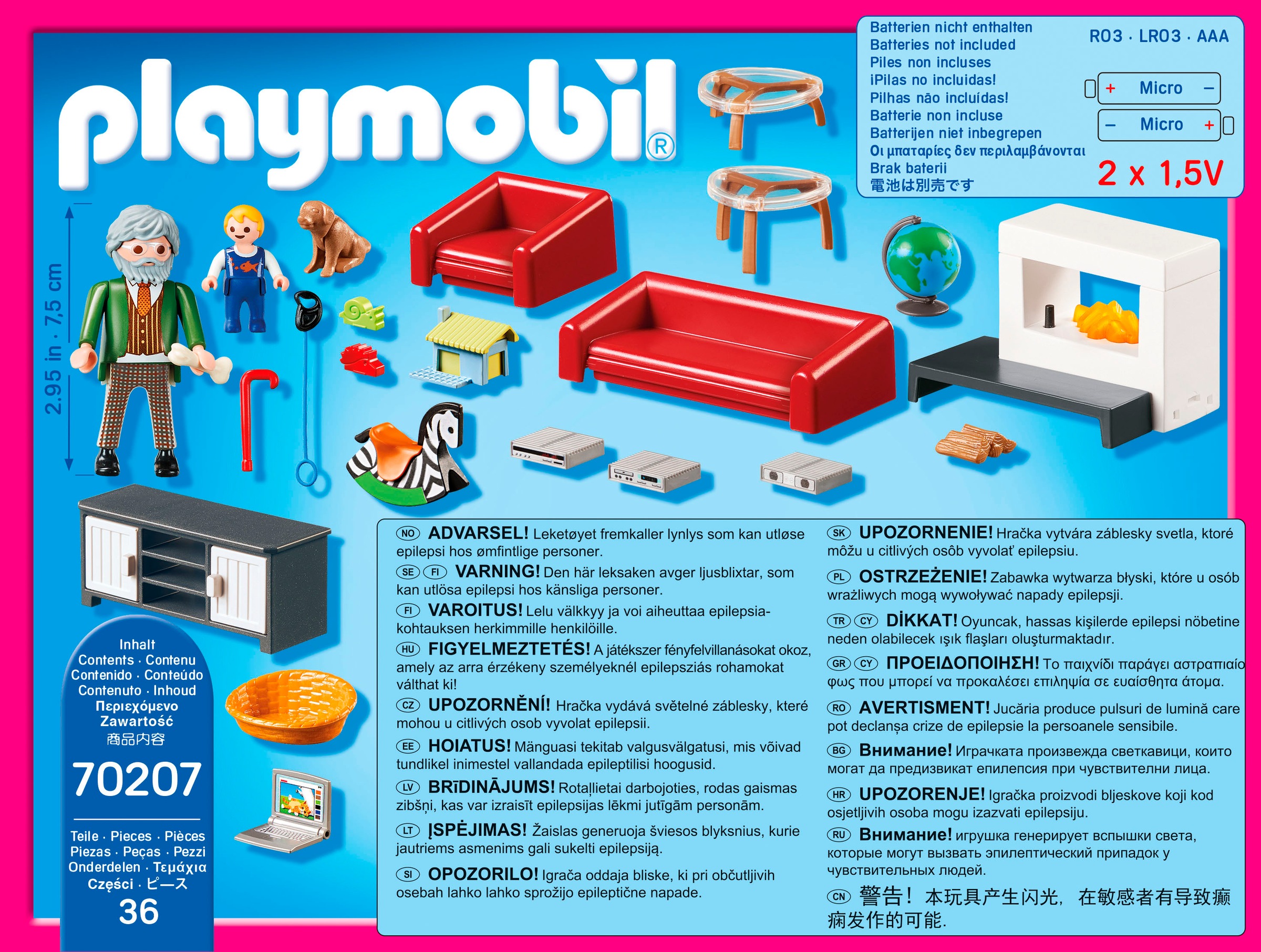 Playmobil® Konstruktions-Spielset »Gemütliches Wohnzimmer (70207), Dollhouse« Made in Germany