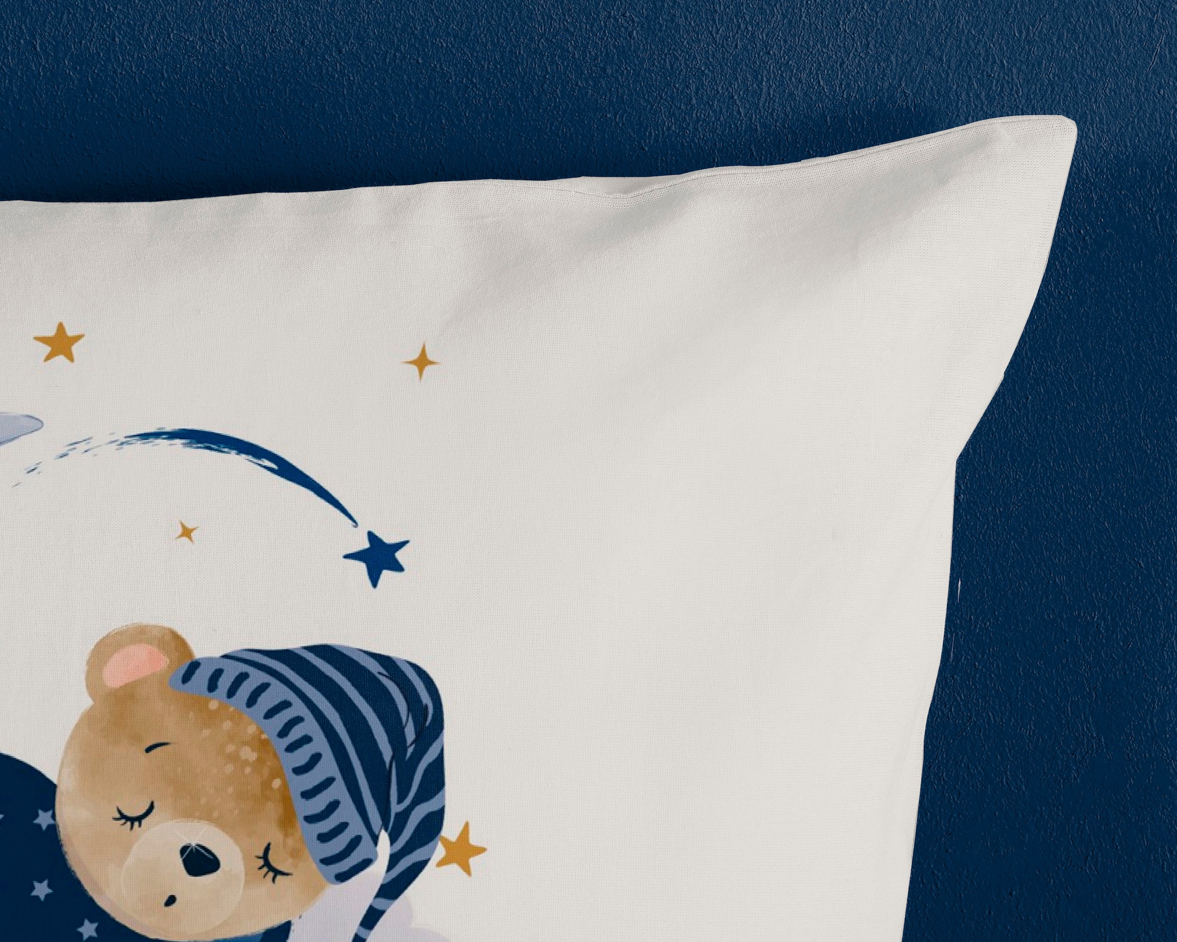 good morning Kinderbettwäsche »Sleeping Bear«, 100% Baumwolle, 135x200, Reissverschluss, Wendeoptik, Kind, Bär, Natur