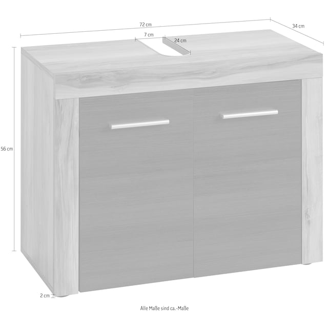 ♕ trendteam Waschbeckenunterschrank »Carcassonne«, mit Rahmenoptik in  Holztönen, Höhe 56 cm versandkostenfrei auf