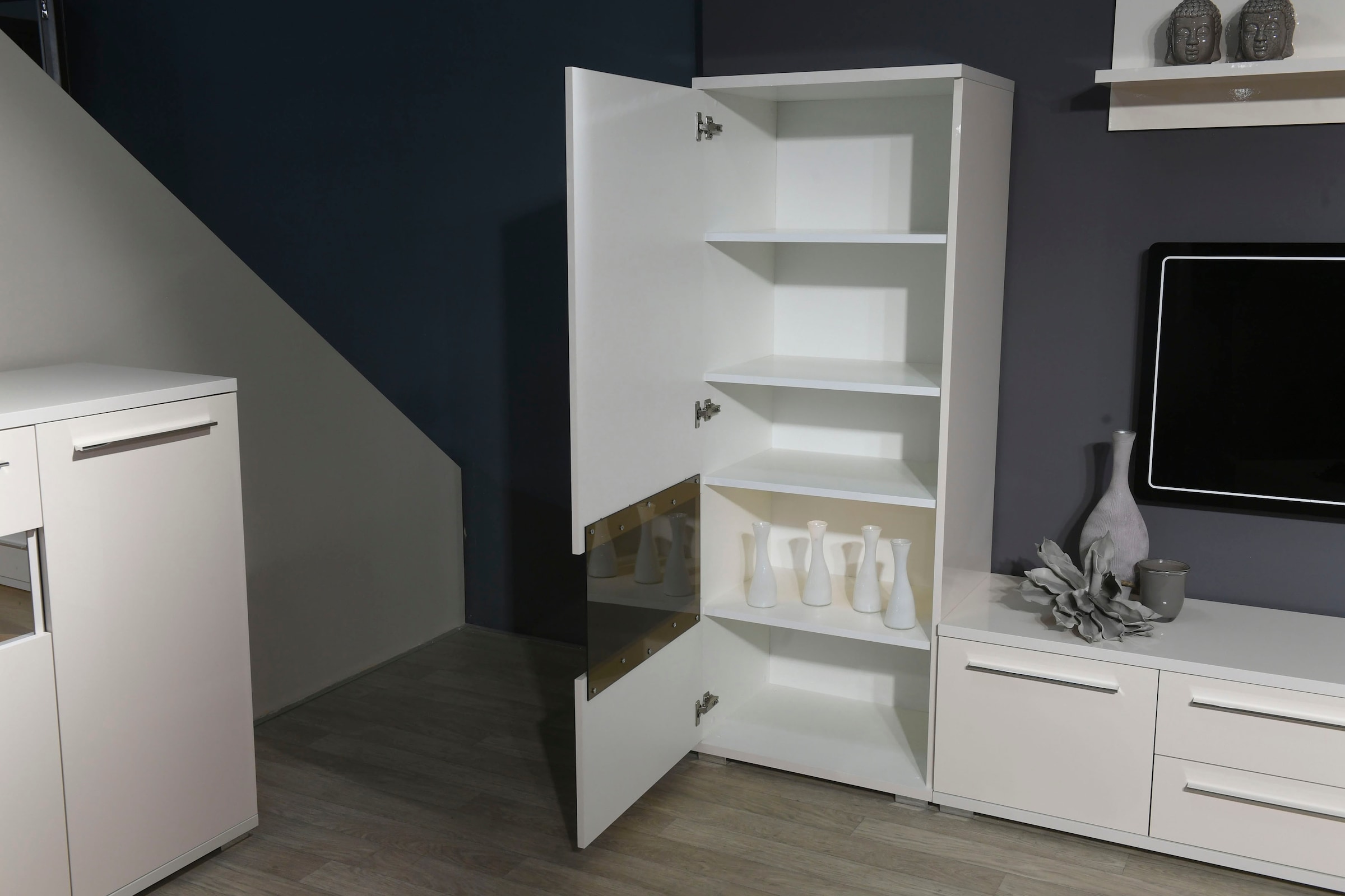 GOODproduct Vitrine »Piano« (H/B/T): 161,4/60/40,2cm,  UV lackiert, Soft-Close Funktion