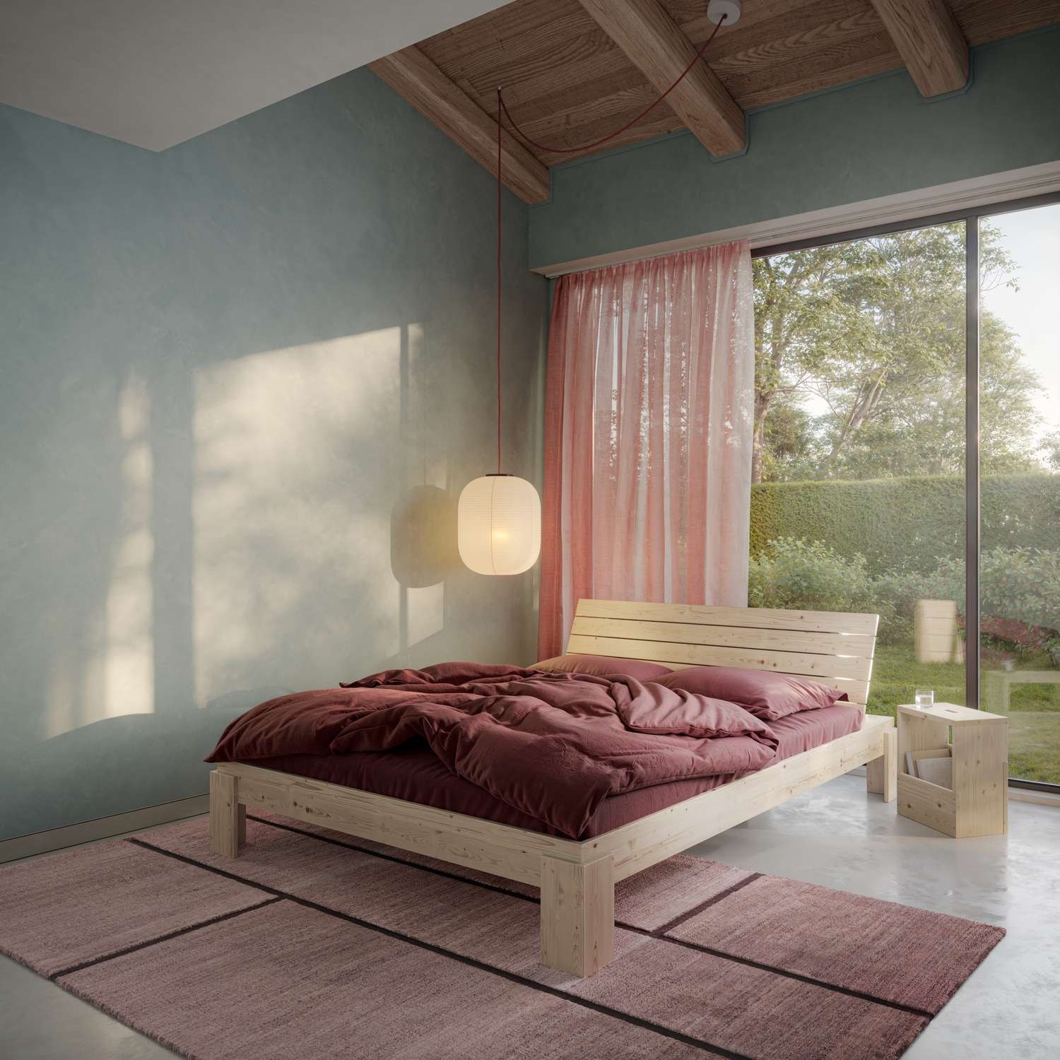 Karup Design Stauraumbett »Layers Bed Headboard, Bettgestell mit Stauraumkopfteil, mehrere Grössen«, inkl. Lattenrost, excl. Matratze, FSC®-zertifiziertes Massivholz