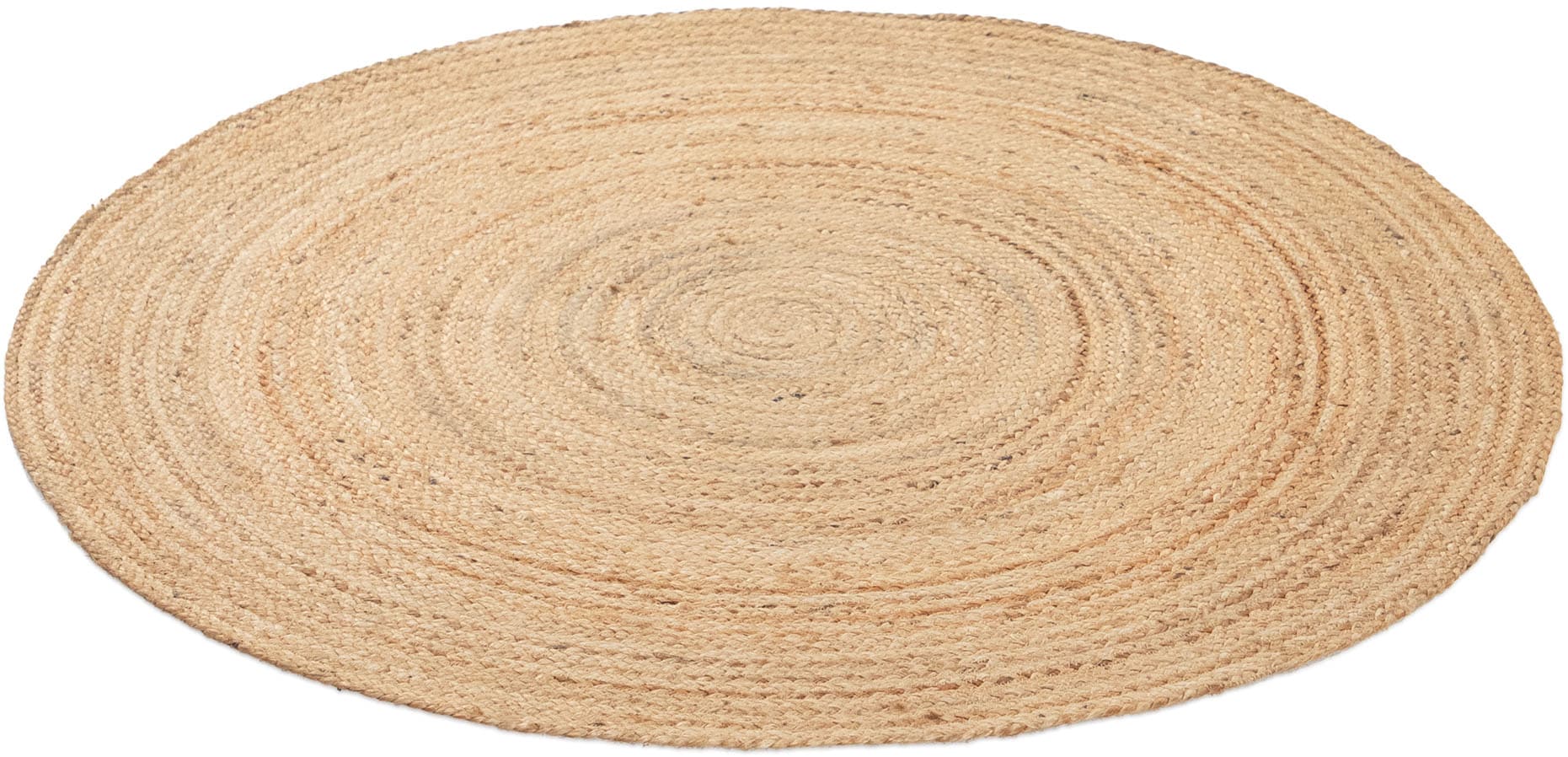 carpetfine Teppich »Nele Juteteppich Naturfaser«, rund, 6 mm Höhe, geflochtener Wendeteppich aus 100%Jute, in rund und oval, viele Grössen