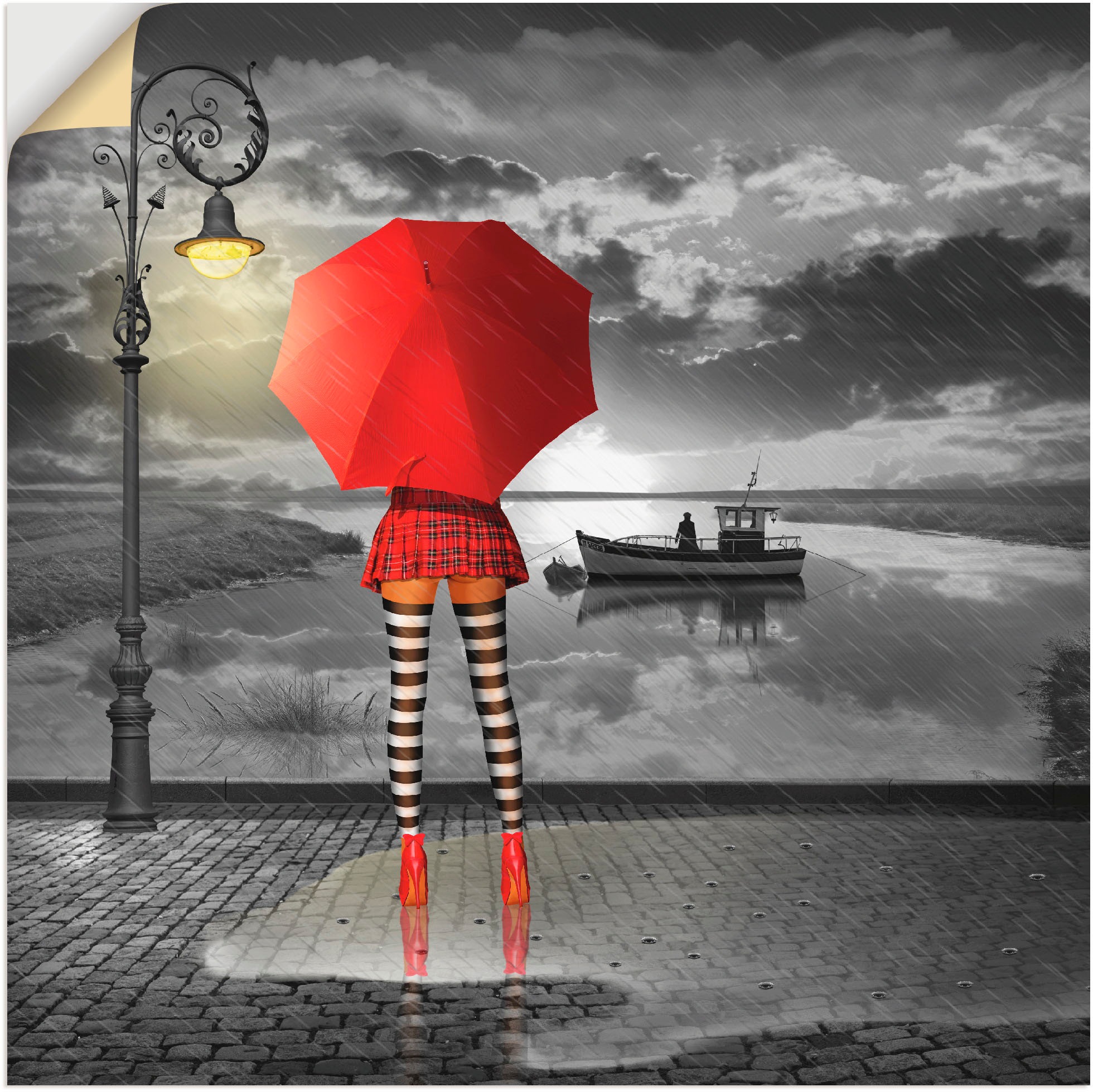 Image of Artland Wandbild »Sonnige Aussichten«, Frau, (1 St.), in vielen Grössen & Produktarten -Leinwandbild, Poster, Wandaufkleber / Wandtattoo auch für Badezimmer geeignet bei Ackermann Versand Schweiz