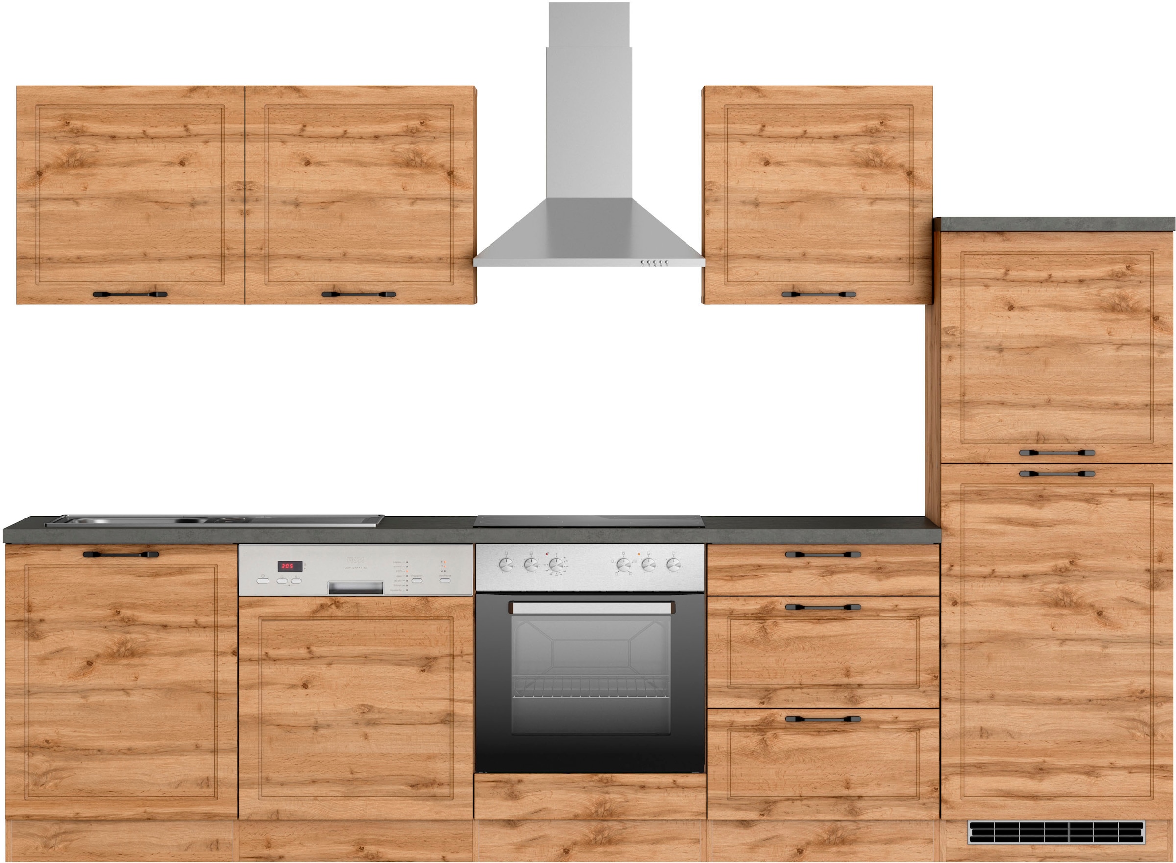 Image of KOCHSTATION Küchenzeile "KS-Lani, mit MDF-Fronten" Breite 300 cm, wahlweise mit E-Geräten, Höhen-Ausgleichsfüsse 0-4 cm