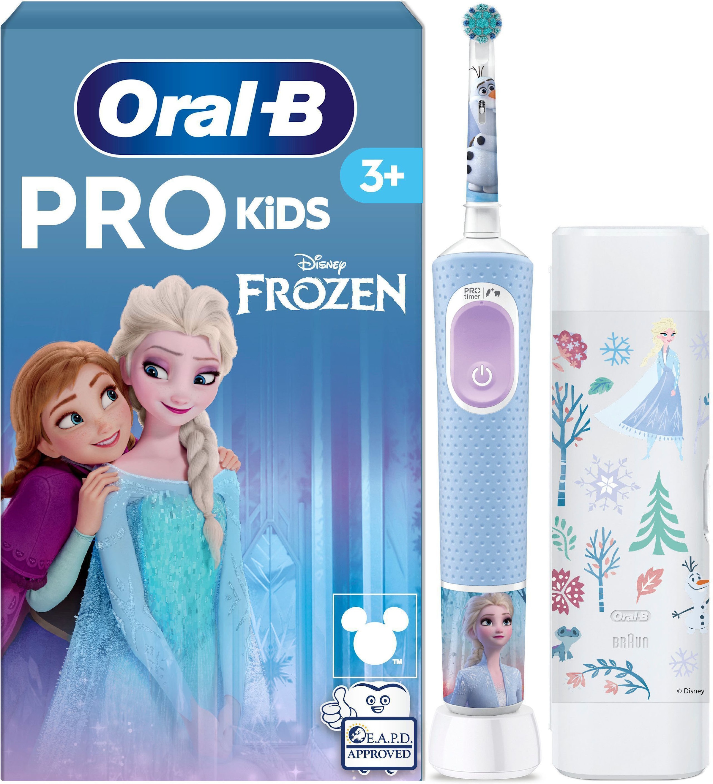 Image of Oral-B Elektrische Zahnbürste "Pro Kids Frozen" 1 Stk. Aufsteckbürsten für Kinder ab 3 Jahren
