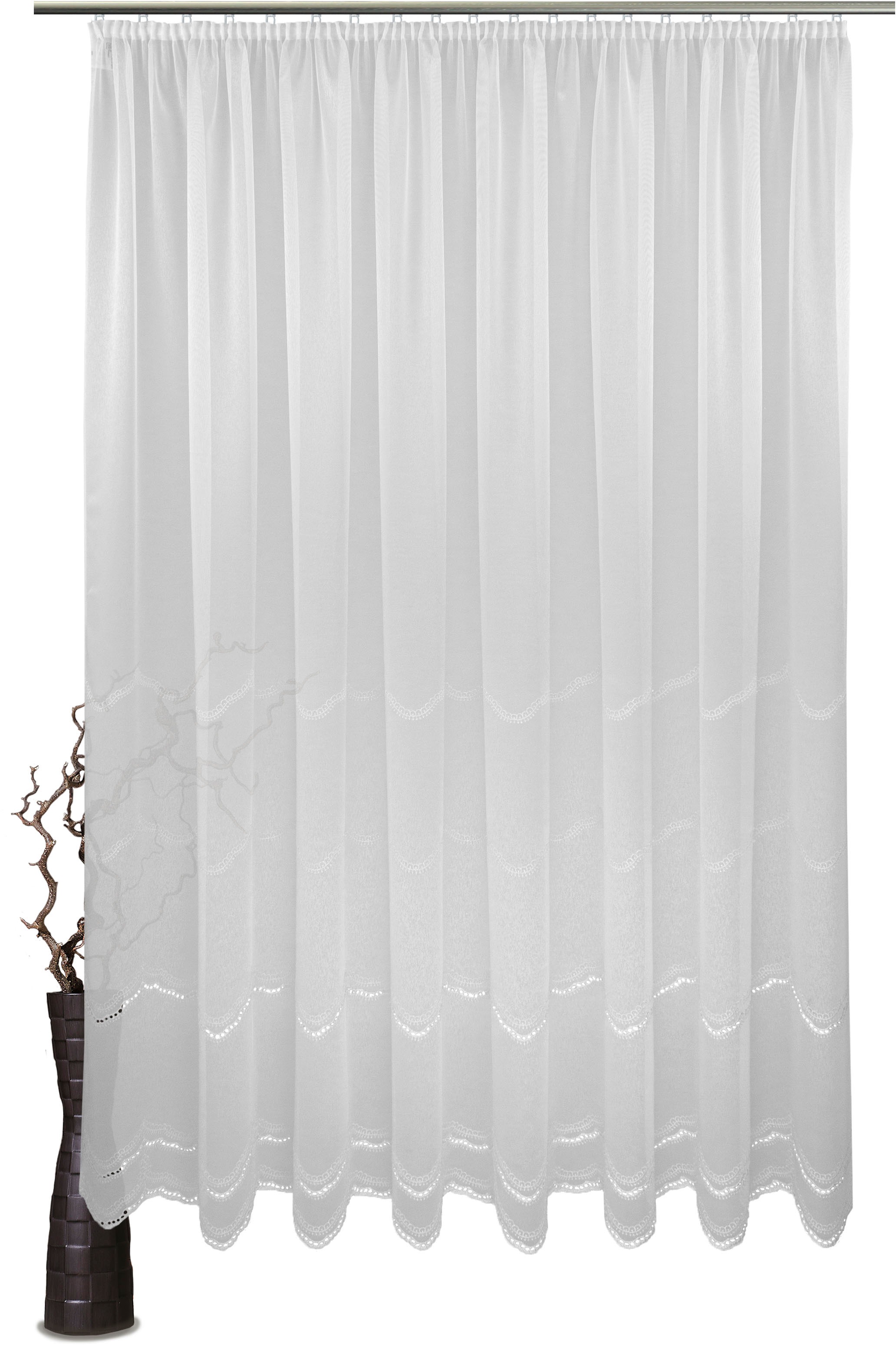 Image of VHG Gardine nach Mass »Mayra«, (1 St.), Stickerei, 4 Kanten,Blüten bei Ackermann Versand Schweiz