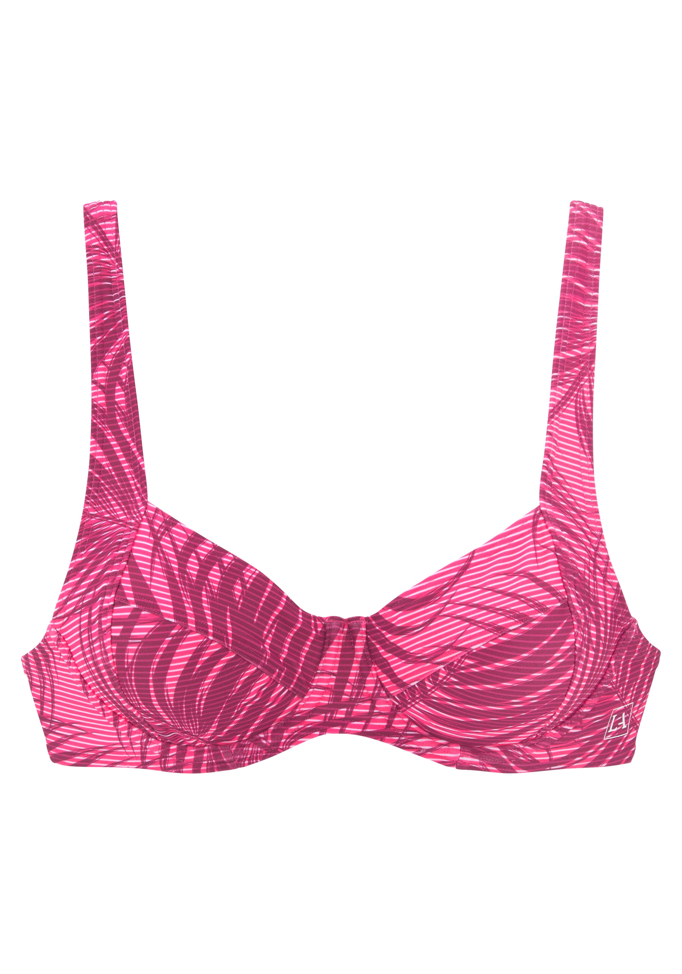 LASCANA ACTIVE Bügel-Bikini-Top "Coal" im Mustermix aus Palmen und Streifen