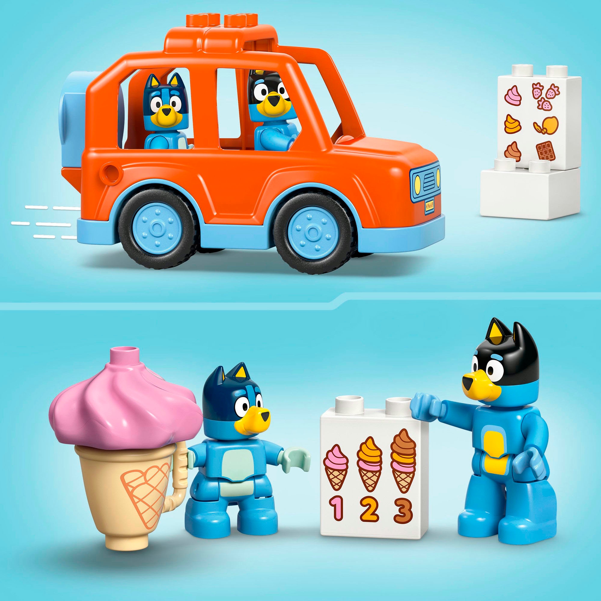 LEGO® Pions de construction »Ausflug zur Eisdiele mit Bluey (10458), LEGO DUPLO Bluey« fabriqué en Europe