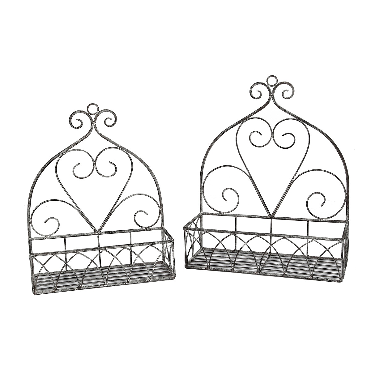 Image of Ambiente Haus Wandregal "Dekoregal 2er Set eckig in grau" 1 Stk. tlg. Wandgestell, Aufbewahrungsregal