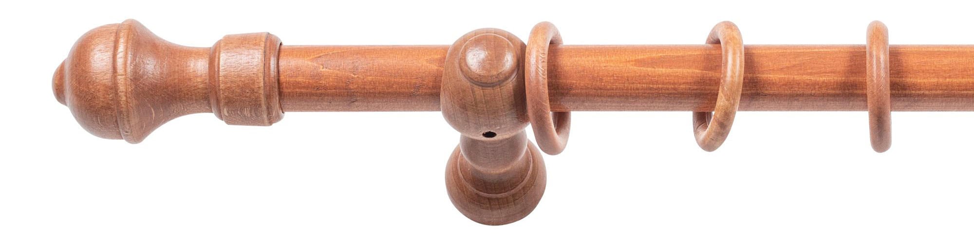 SN DECO GROUP Gardinenstange »Ares«, 1 läufig-läufig, Fixmass, 28 mm, Holz, verschiedene Längen und Farben, Komplettset