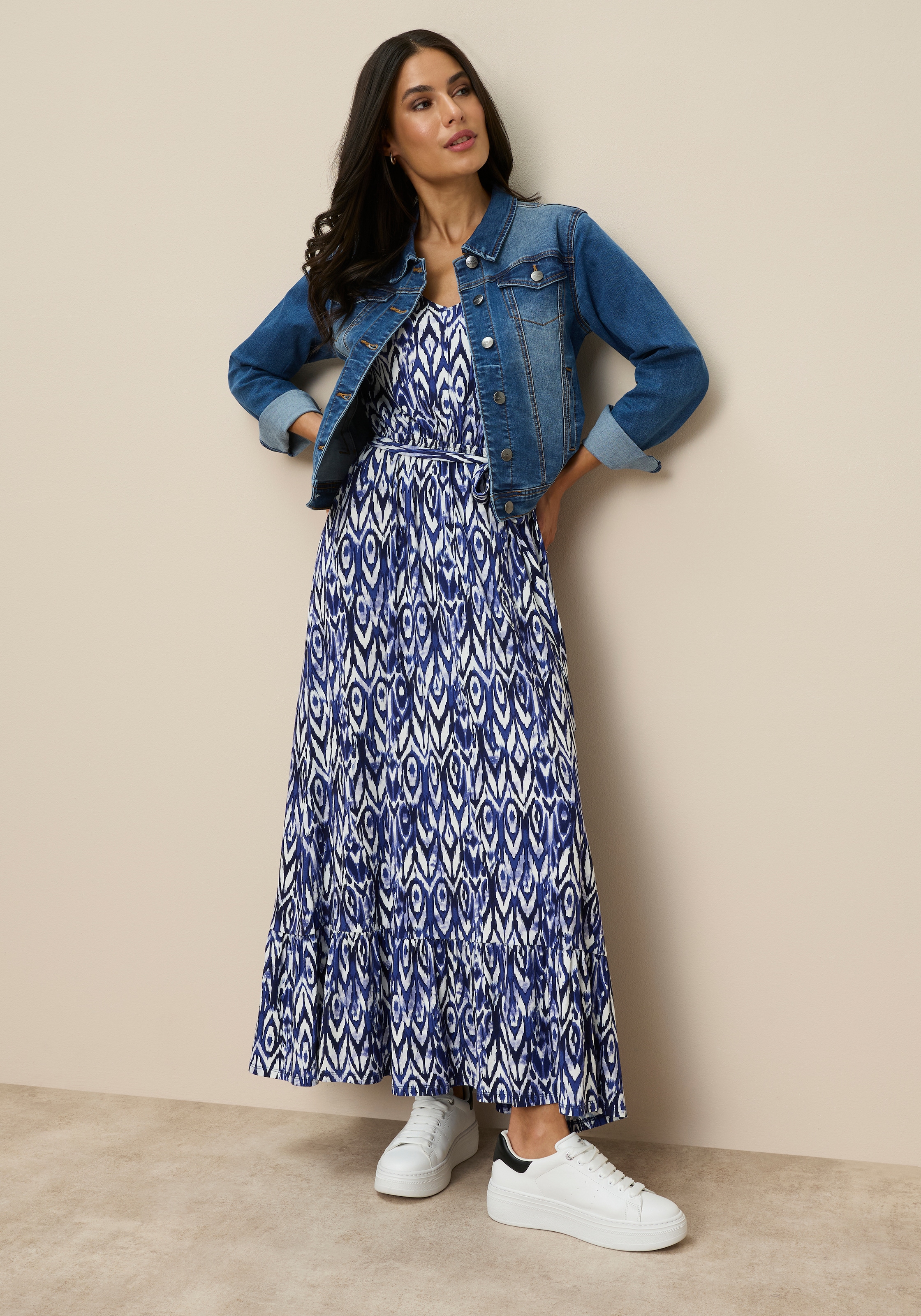 Tamaris Robe en jersey avec manches fantaisie, coupe cintrée