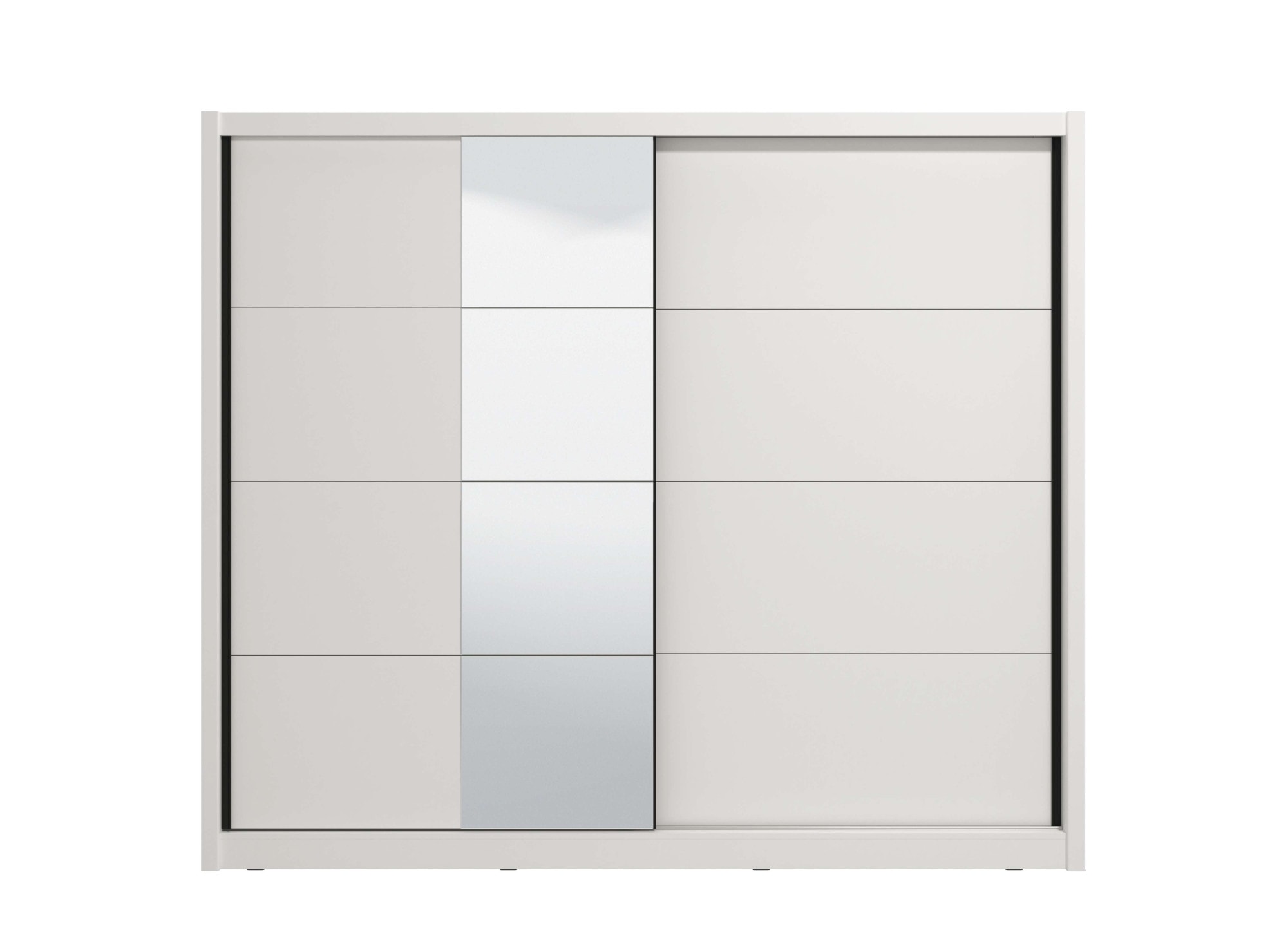 INOSIGN Schwebetürenschrank »Albi, Schlafzimmerschrank, Wäscheschrank in cashmere oder weiss«, Kleiderschrank mit Spiegel MIT Innenausstattung,FSC®-zertifiziert