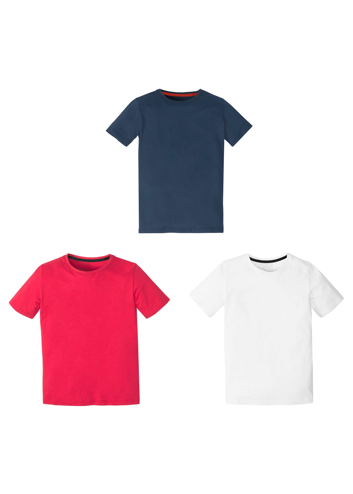 bonprix T-Shirt »T-Shirt mit Baumwolle (3er Pack)« Packung, 3, 3 Stk. T-Shirt mit Baumwolle (3er Pack)